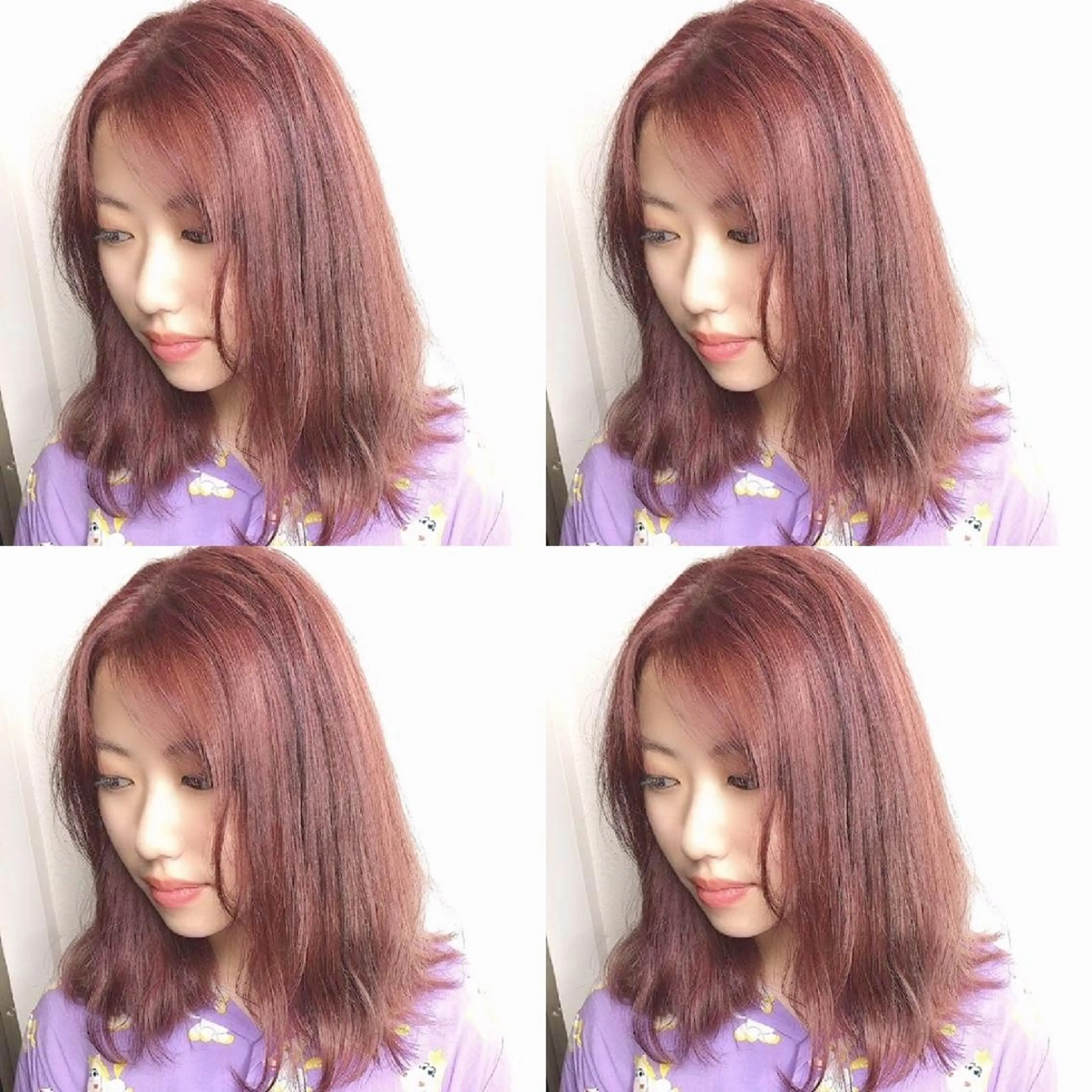 セミロング カラー ヘアアレンジ ピンクカラー バイオレットカラー カット ヘアカラー 竹内啓太 ボブのヘアスタイル