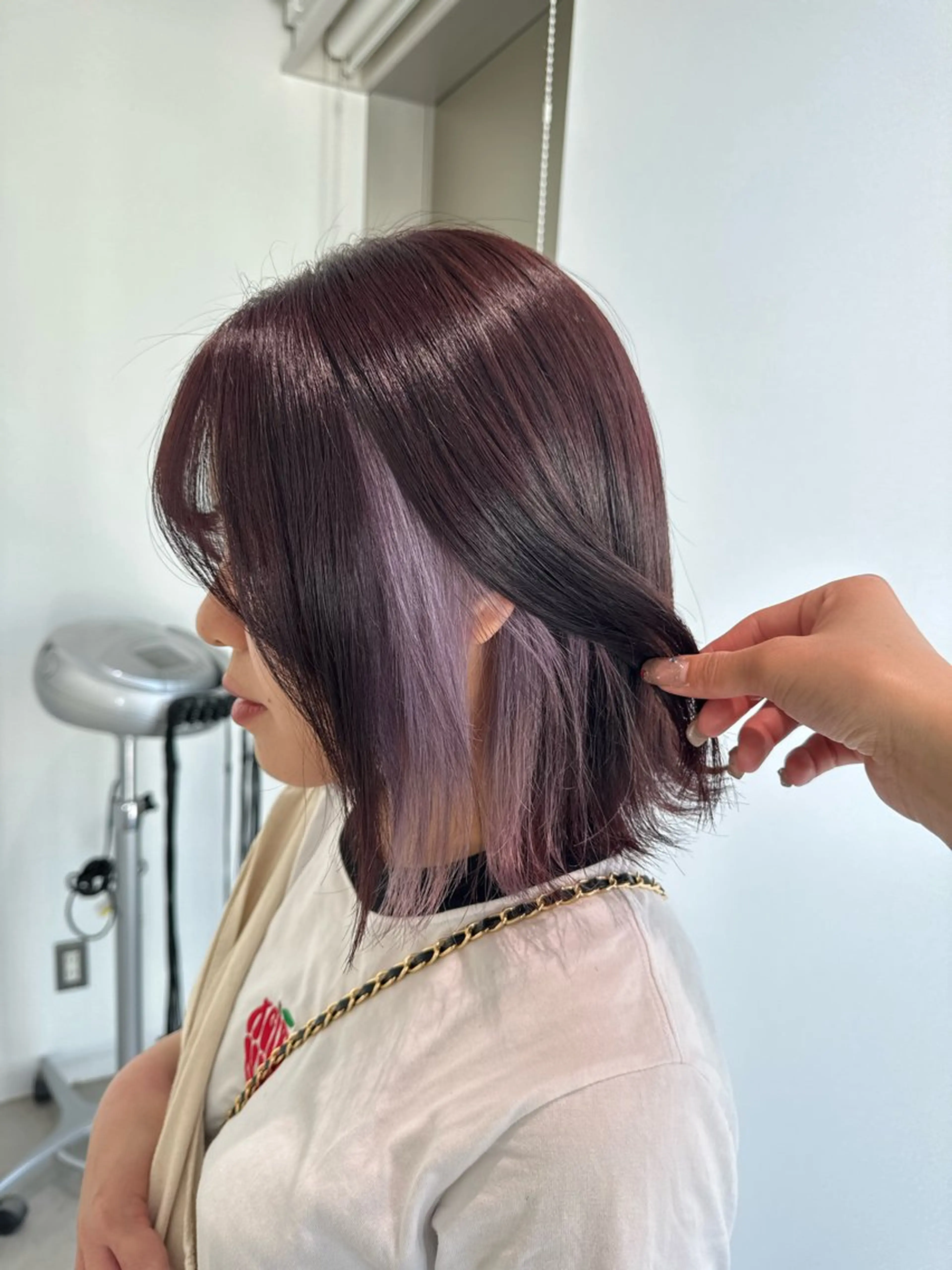 ミディアム カラー カット ヘアカラー トリートメント 店長　MANAMI ／ブリーチ／骨格ボブのヘアスタイル