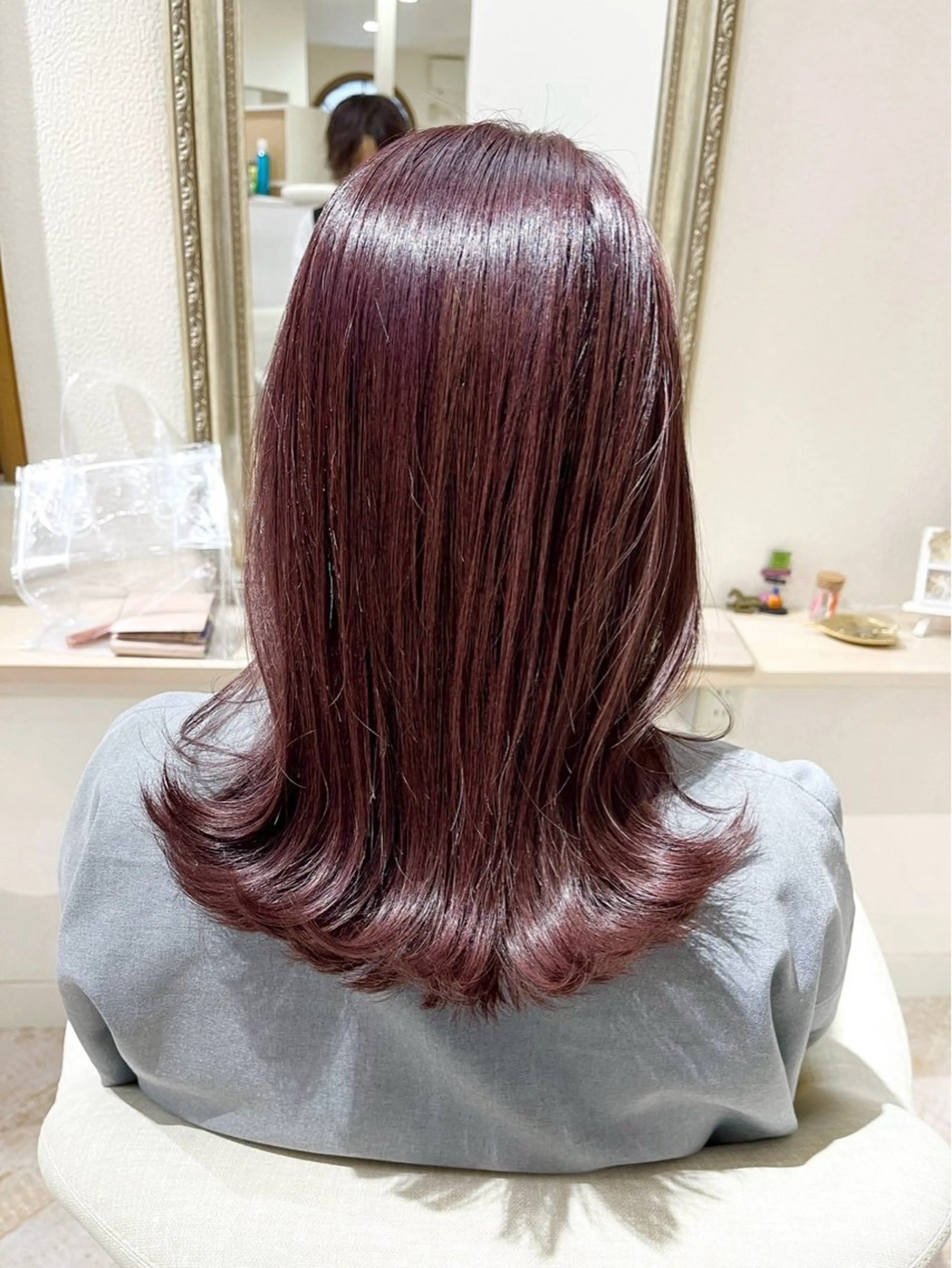 ミディアム カラー 縮毛矯正 ヘアカラー beauty&free HACHI所属・山本優音 /✨透明感カラー✨のヘアスタイル