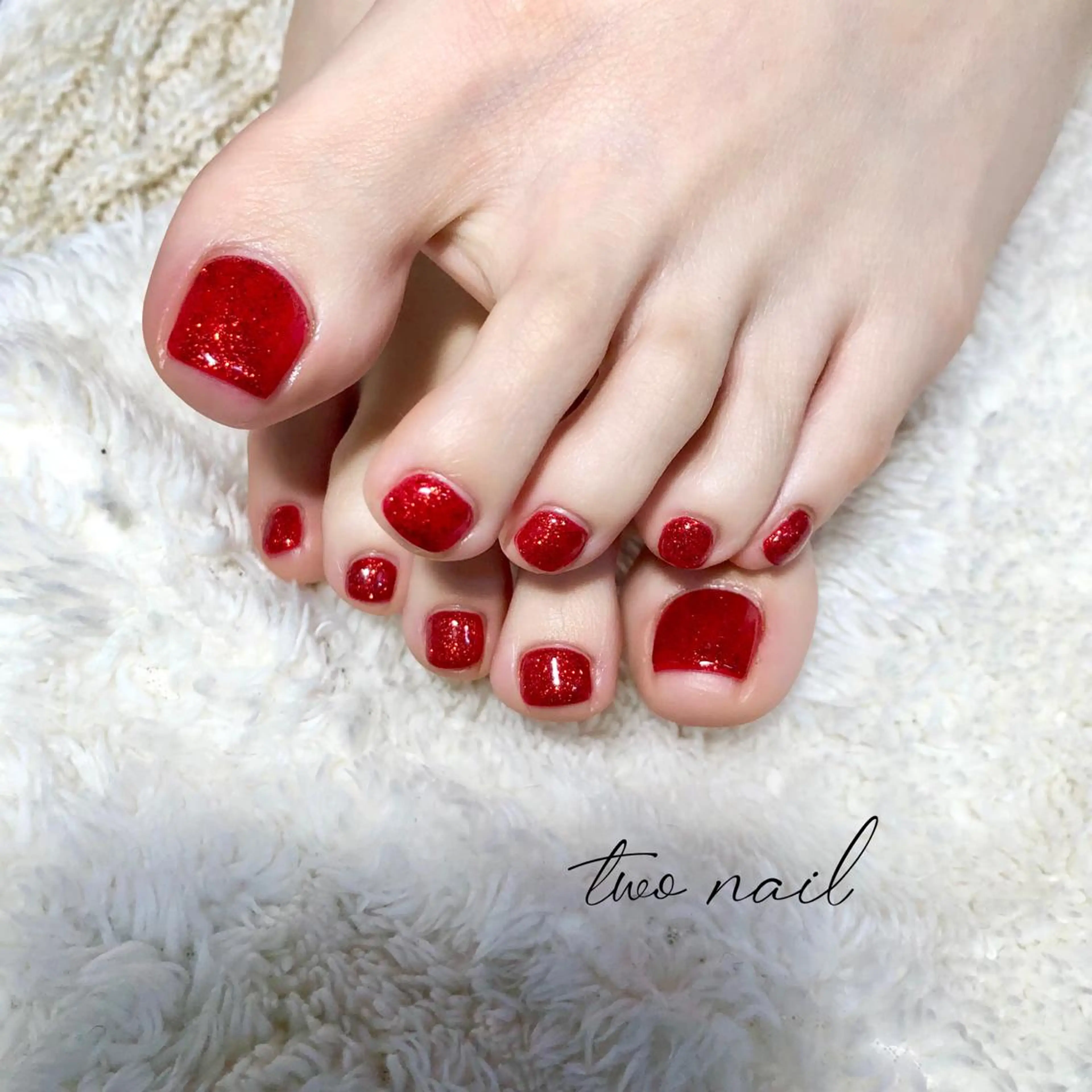 ネイル アートネイル フットネイル ハート ニュアンスネイル ホワイト フットネイル two nailのネイルデザイン