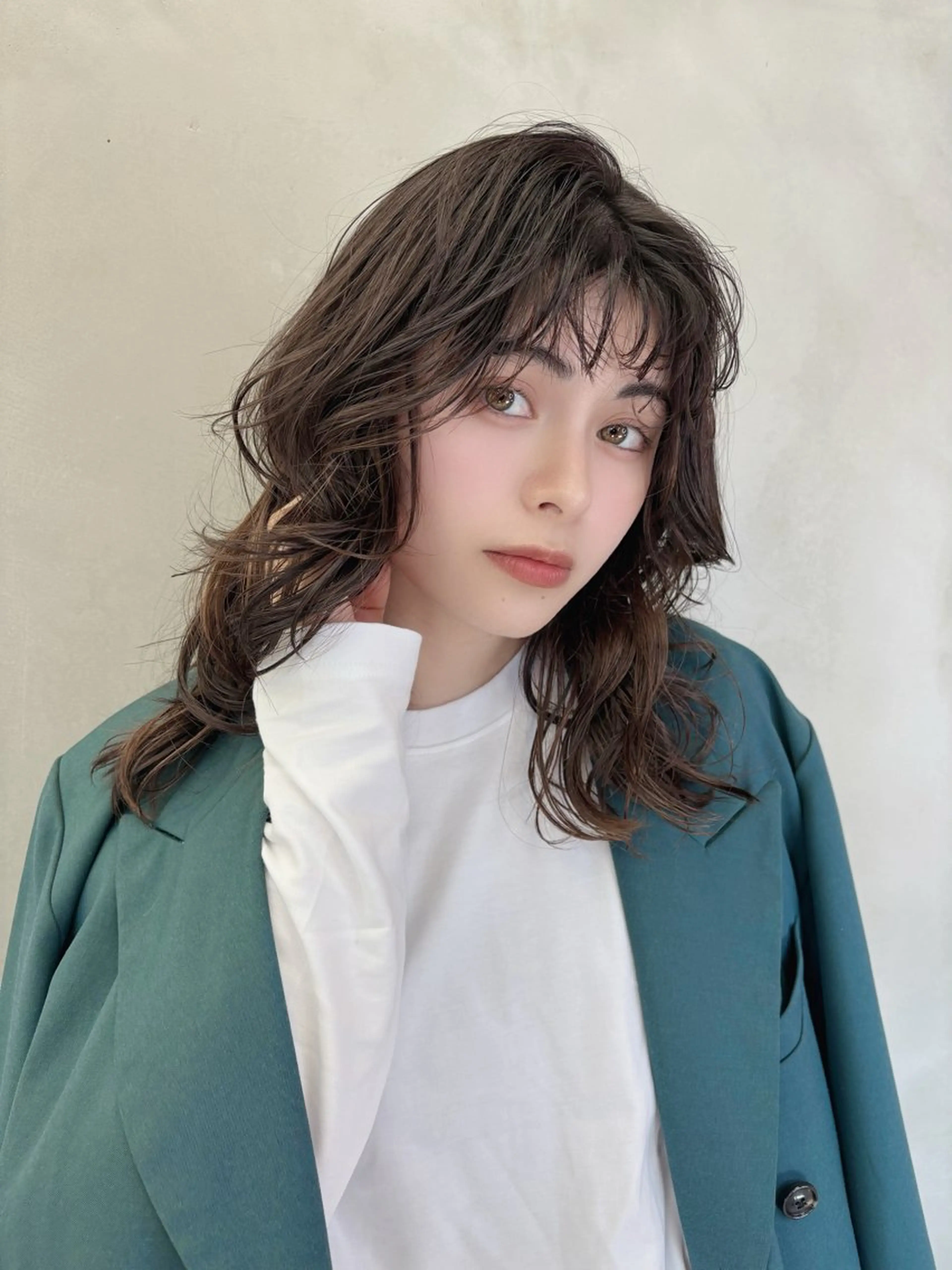 ミディアム トリートメント カット パーマ 椎葉優斗 シイバマサトのヘアスタイル