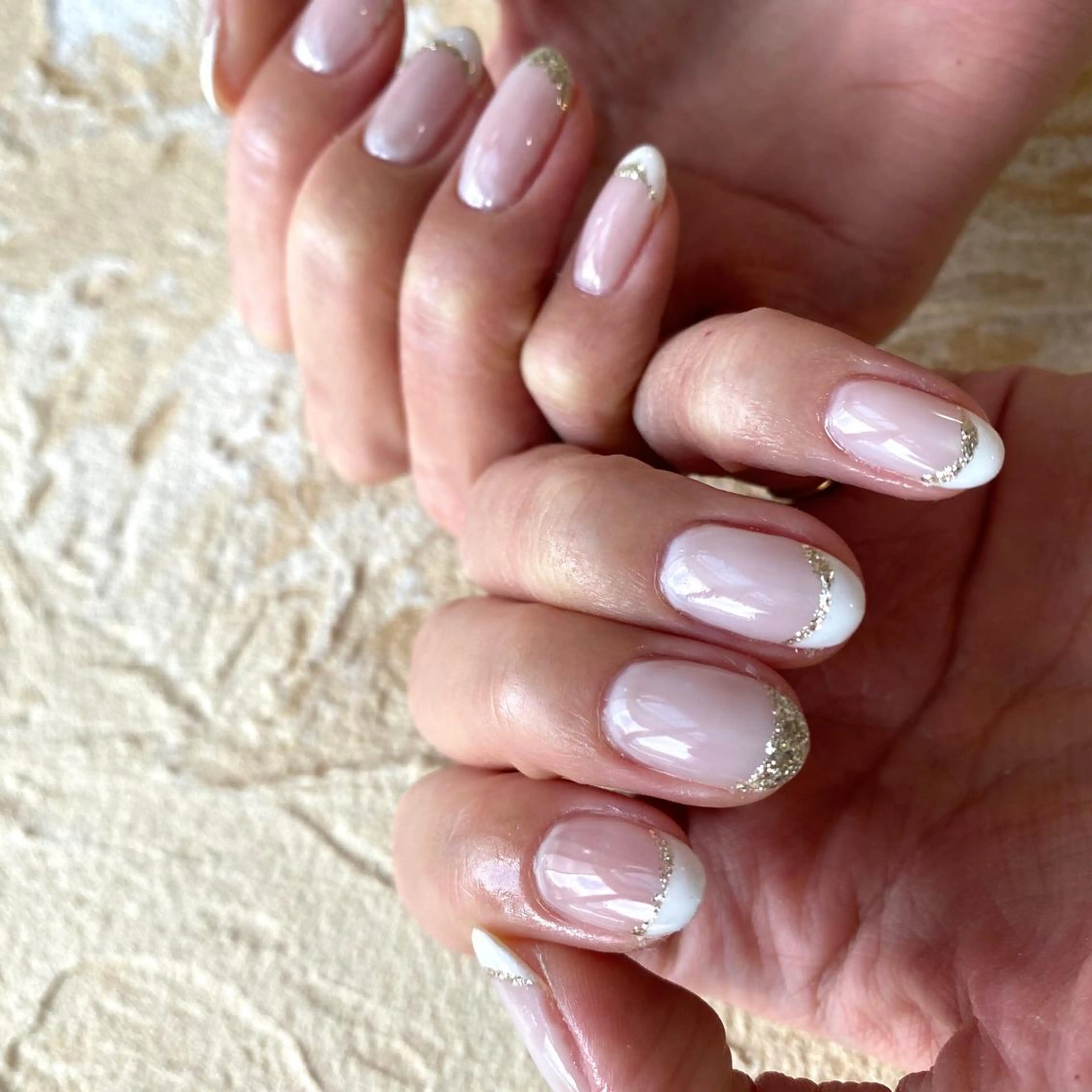 ネイル フレンチネイル ブライダルネイル ホワイト BellFlower Rioのネイルデザイン