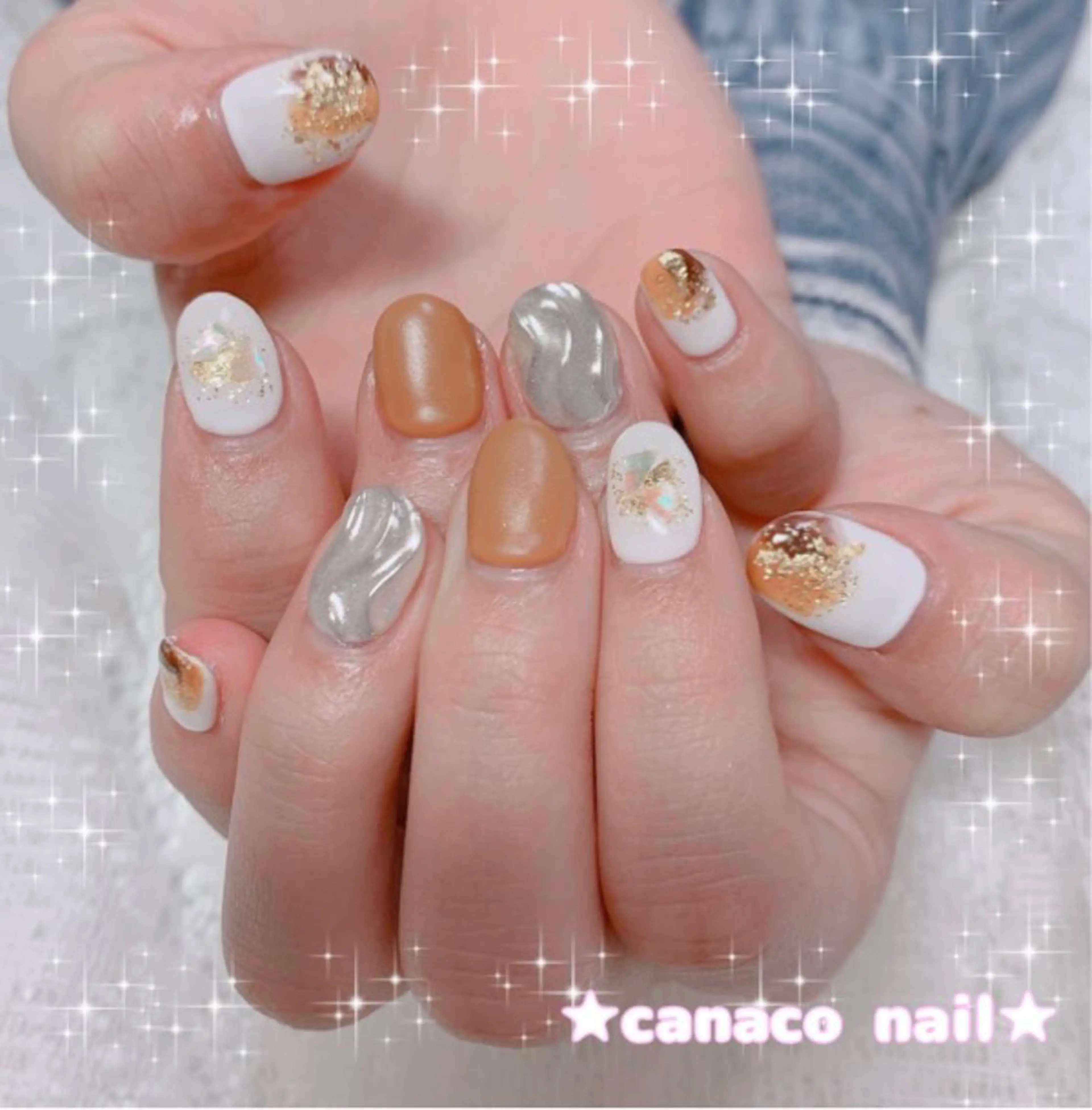 ネイル マットネイル ミラーネイル ハンドネイル ハンドケア Felice所属・ベテランネイル cnc  nailのネイルデザイン