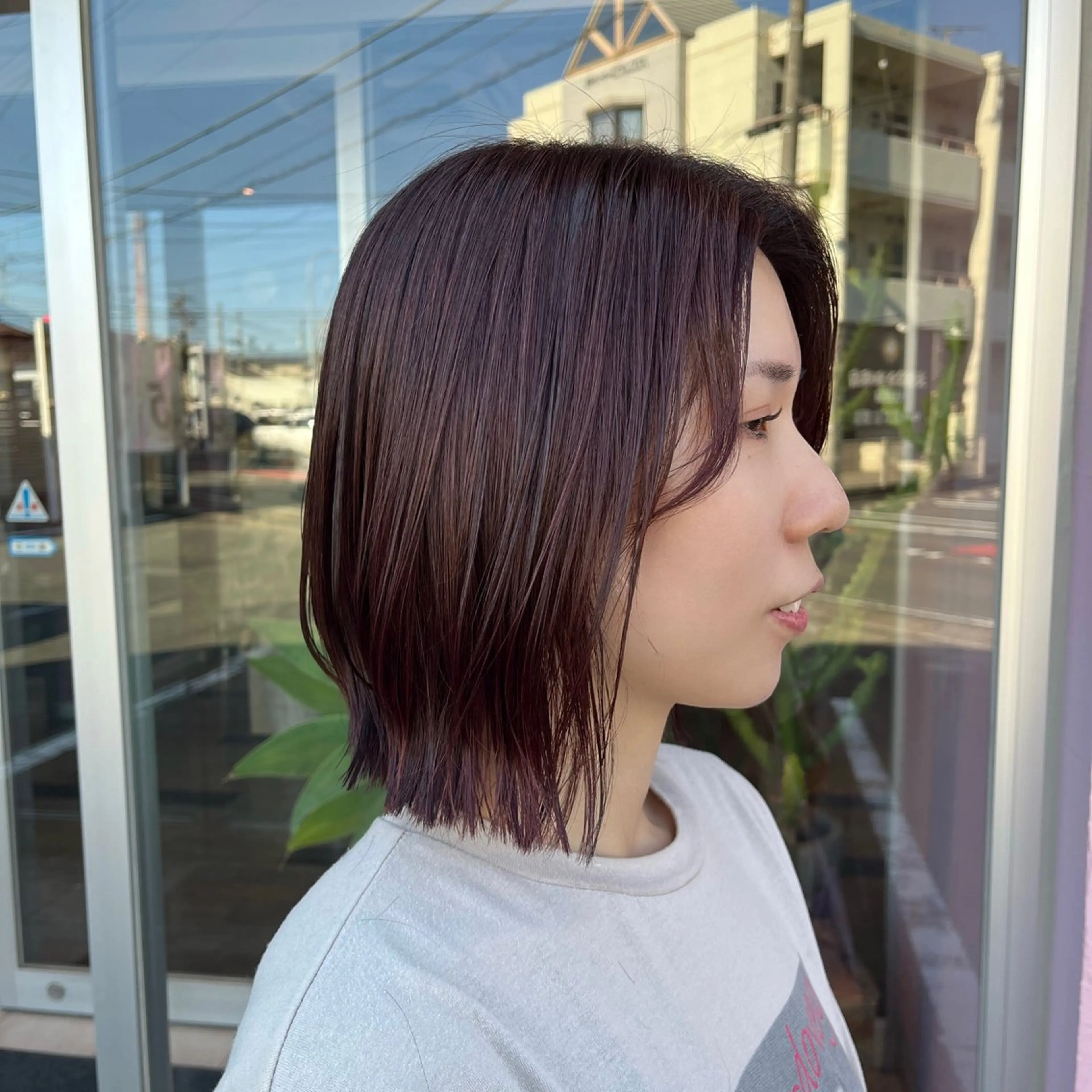 ミディアム ボブレイヤー ボブ レイヤーカット フルールドソレイユ所属・♡ナナコ♡ レイヤー/艶髪のヘアスタイル