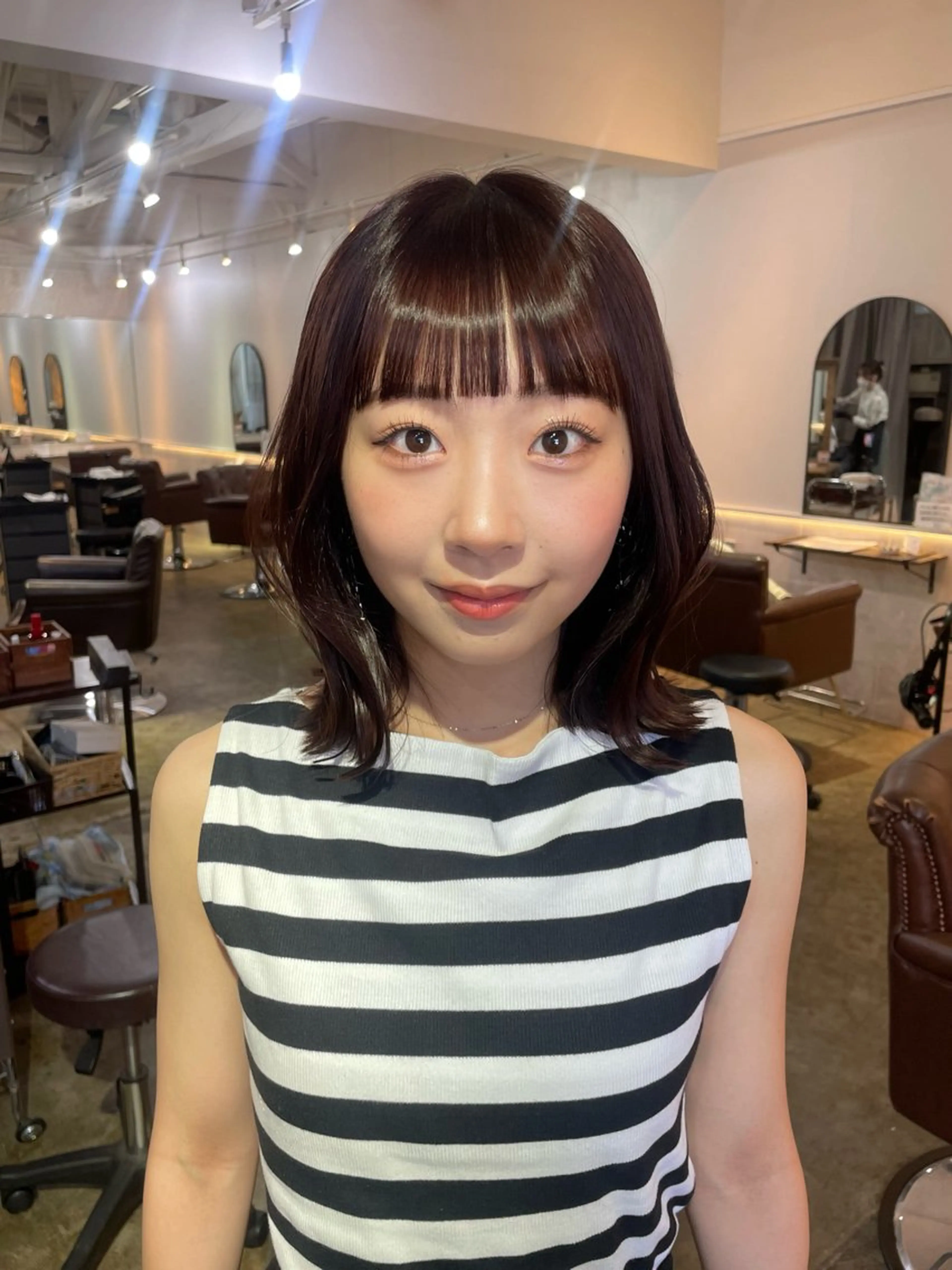 ミディアム ピンクブラウン FERIA  あべの 🌼西口実来🌼のヘアスタイル