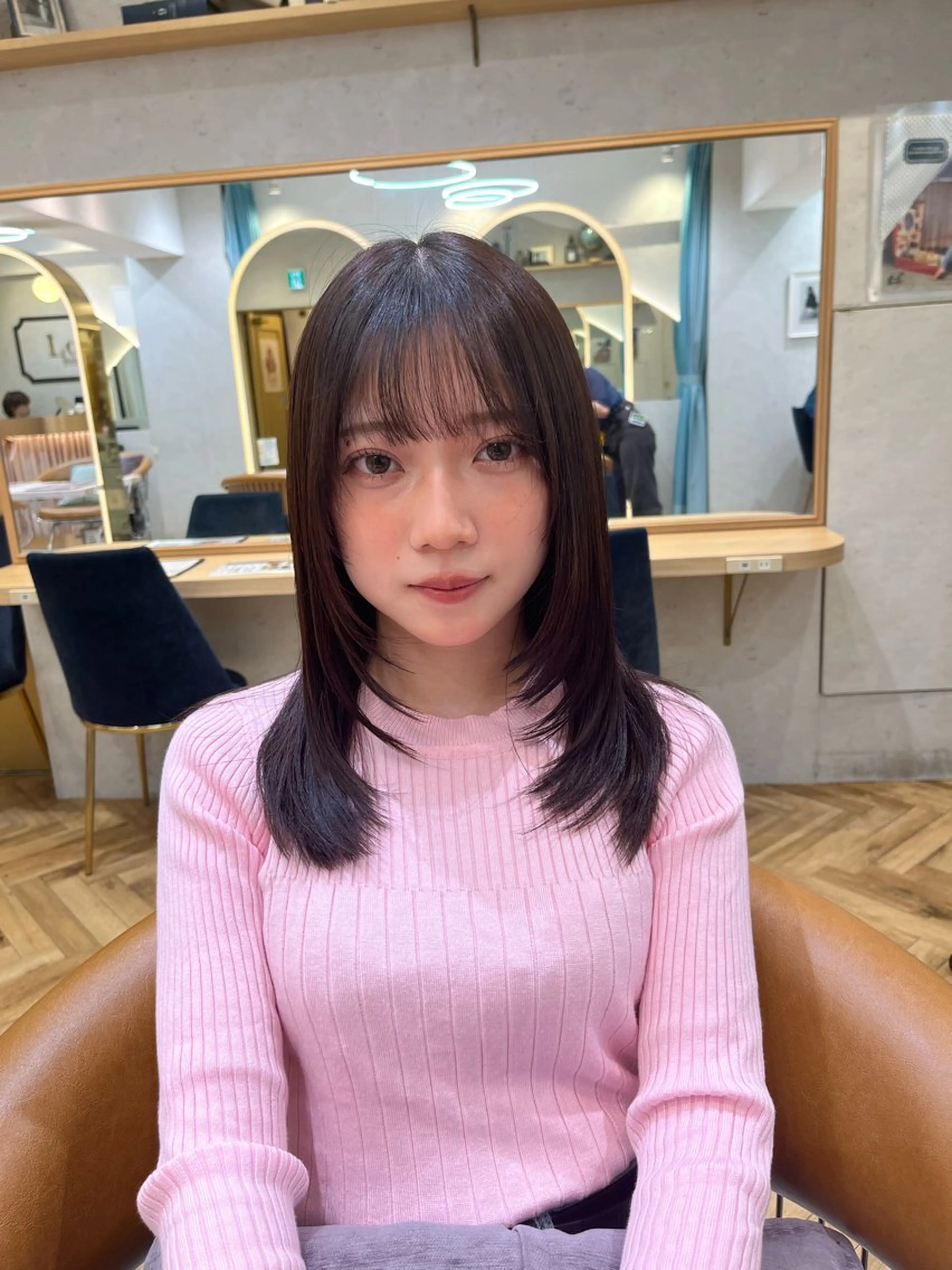 ミディアム 髪質改善 似合わせカット ヘアカラー トリートメント ヘッドスパ ♥️透明感×抜け感 ベージュ/佑珠♥️のヘアスタイル