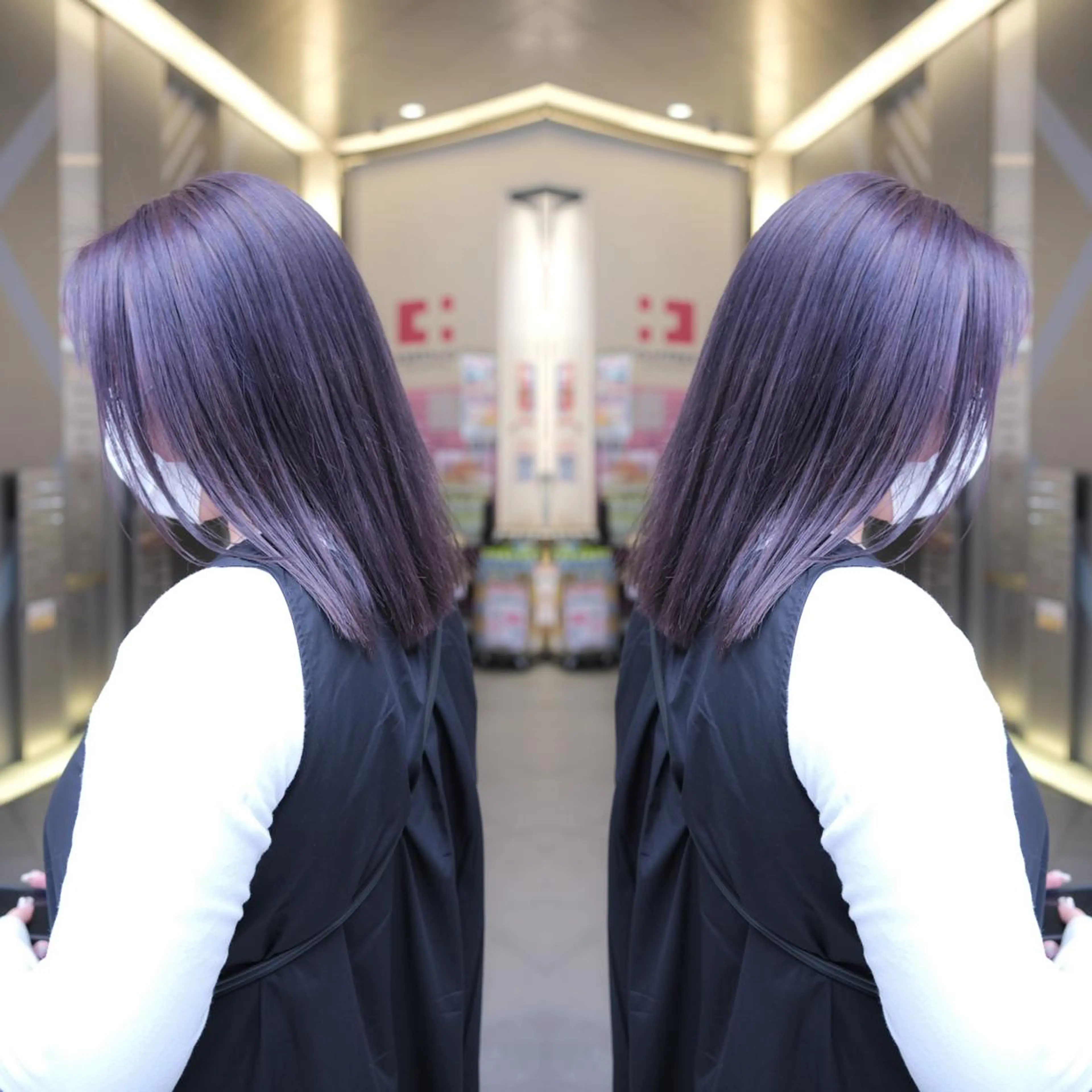 セミロング カラー ヘアアレンジ カット ヘアカラー トリートメント 竹内啓太 ボブのヘアスタイル