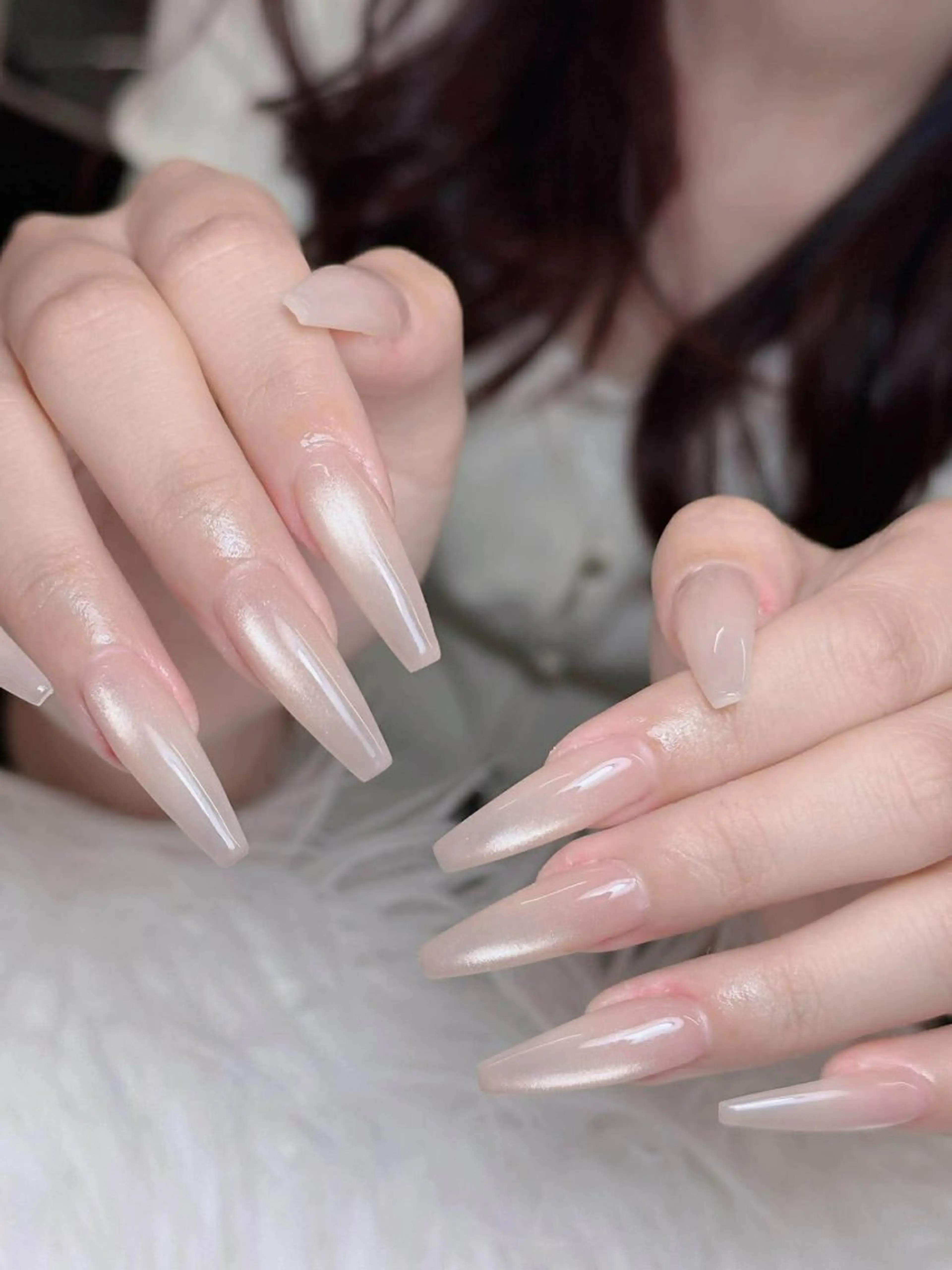 ネイル オーロラネイル チークネイル フットネイル フレンチネイル 韓国ネイル ハンドネイル Lumi Nailのネイルデザイン