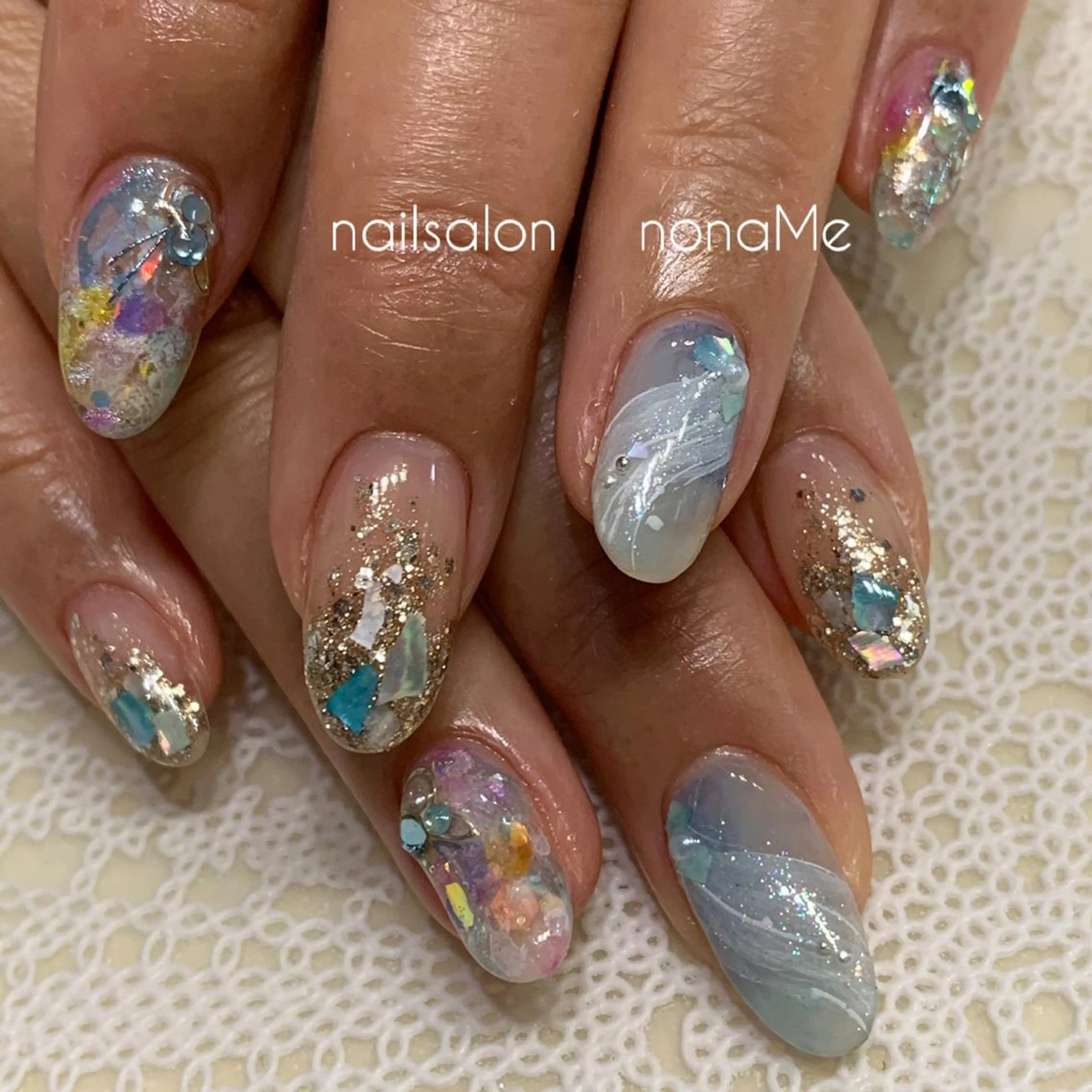 ネイル キラキラネイル nonaMe 森のネイルデザイン