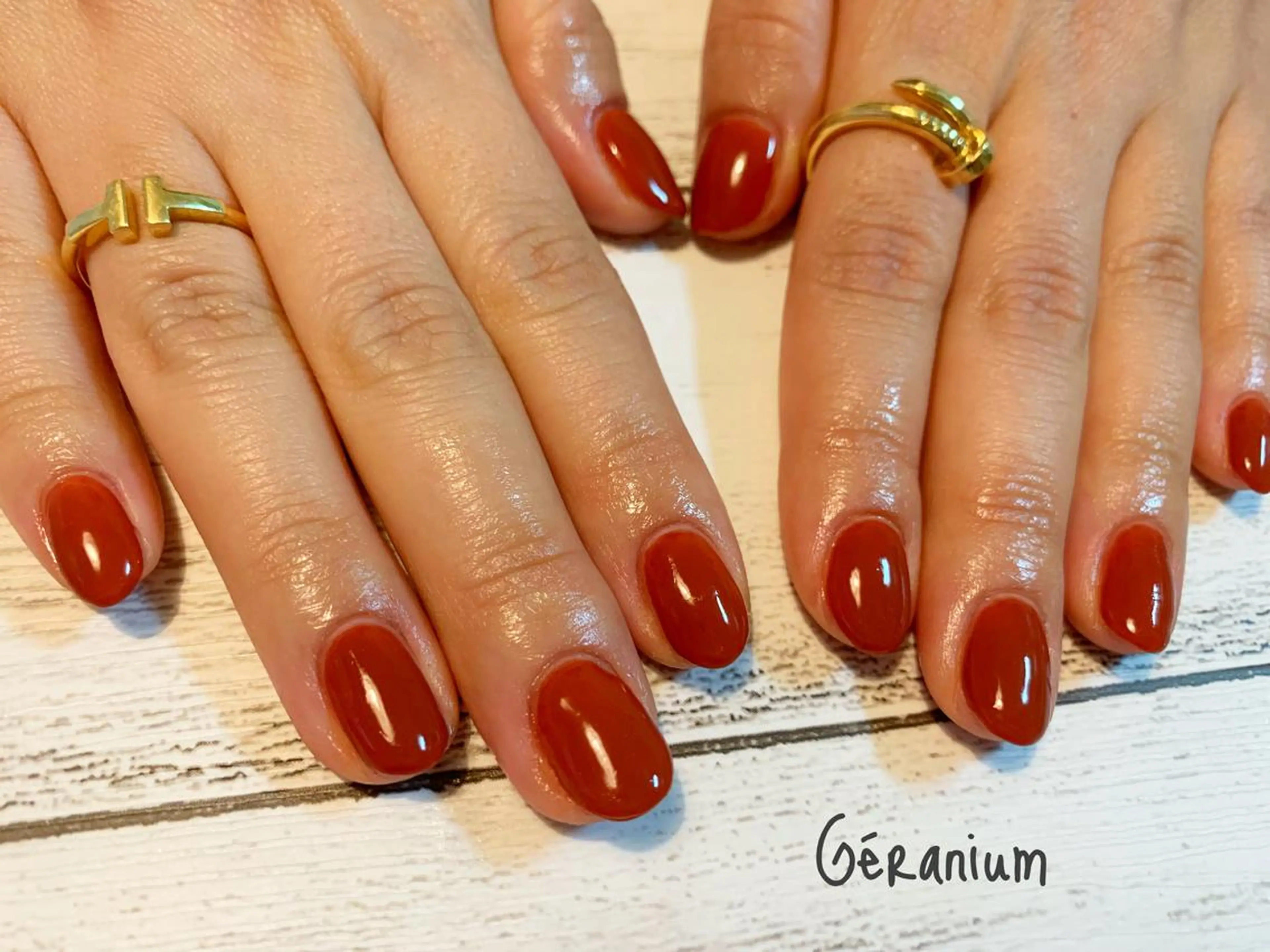 ネイル ブラウン フットネイル GéRanium Harukaのネイルデザイン