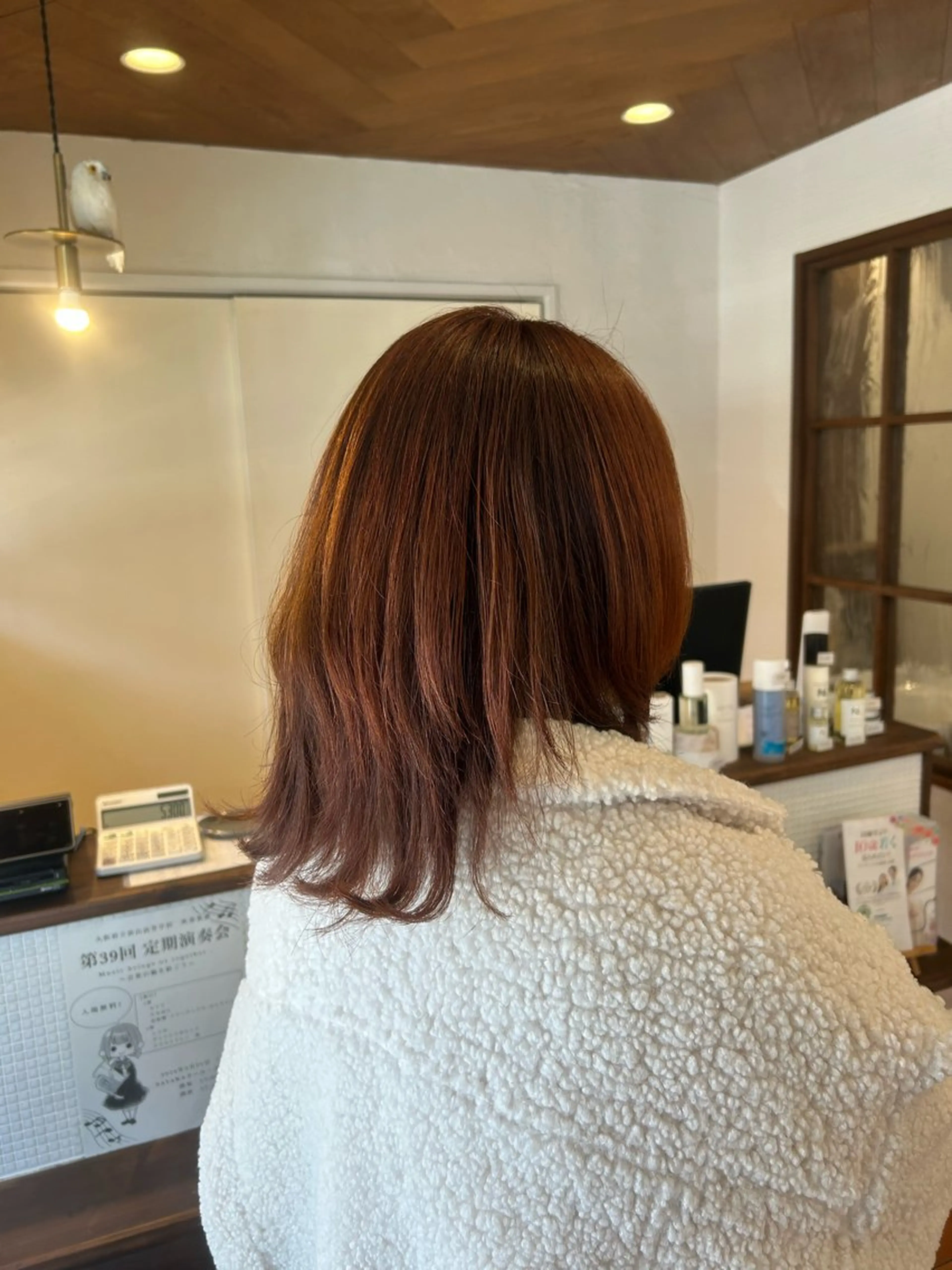 ミディアム カラー オレンジ ヘアカラー 徳 永のヘアスタイル