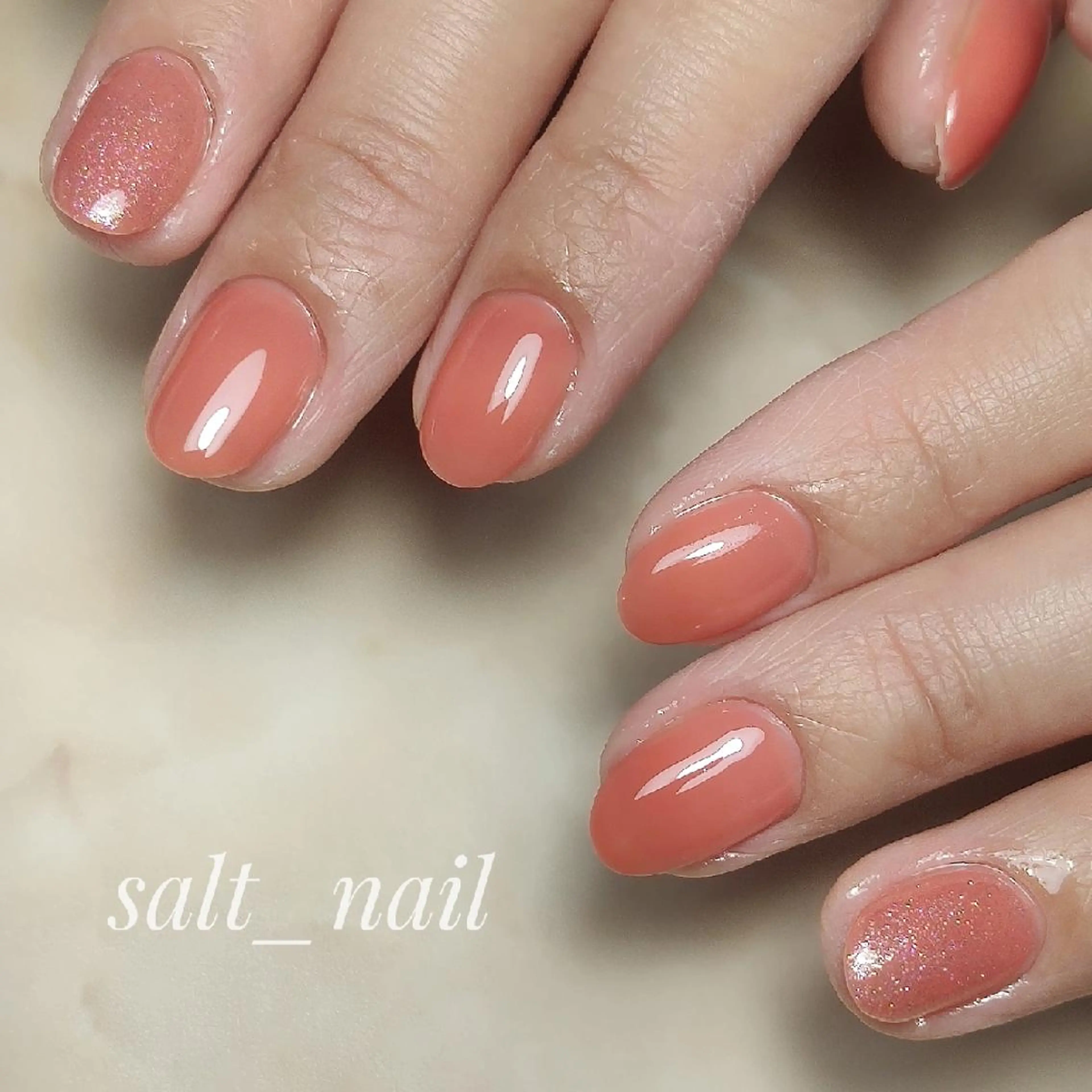 ネイル ラメ(グリッター) ハンドネイル 個人サロン saltnailのネイルデザイン