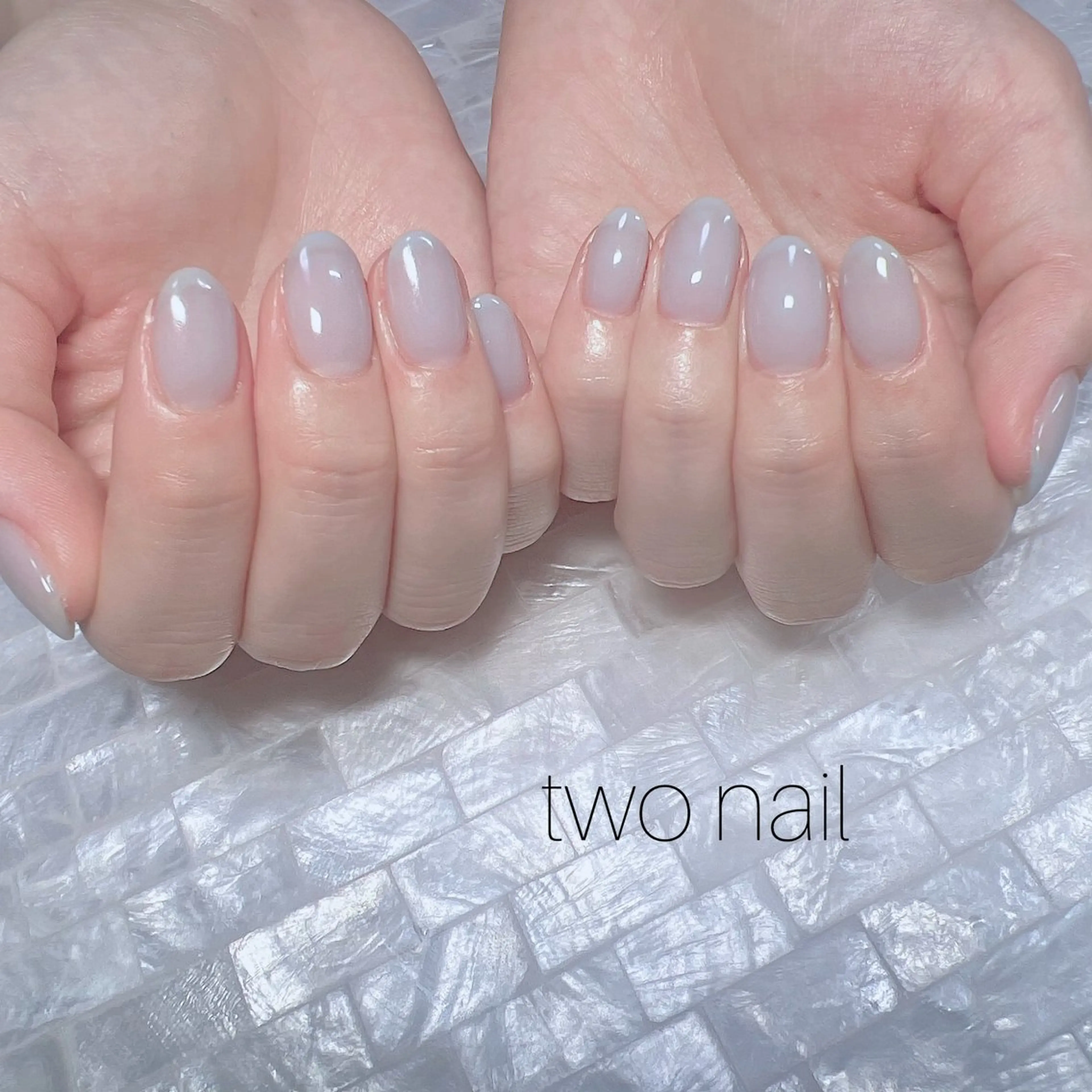 ネイル ネイルチップ ホワイト ハンドネイル two nailのネイルデザイン