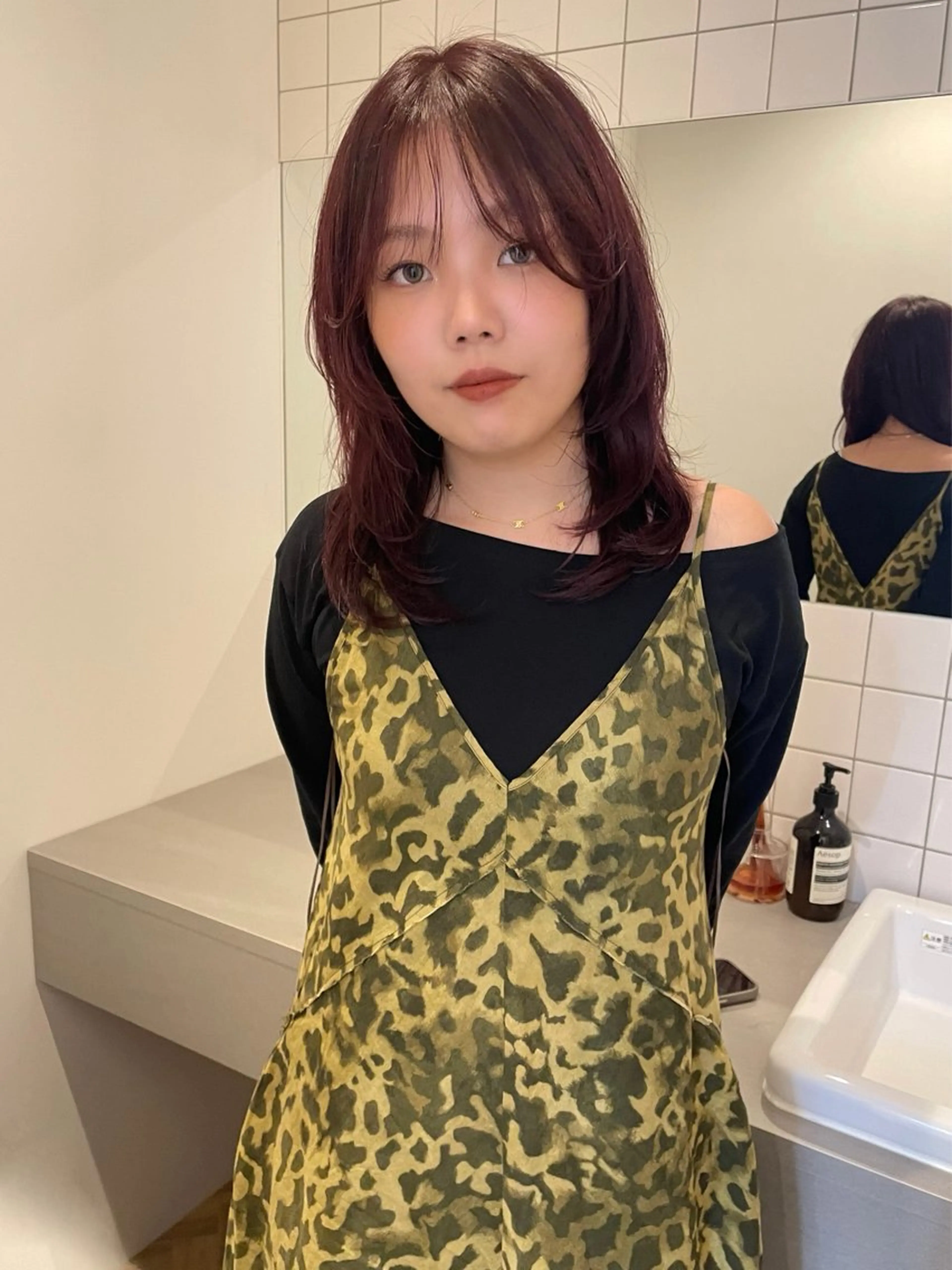 ミディアム レイヤーカット ヘアカラー トリートメント ボブカットモデル/パ ーマ/harunaのヘアスタイル