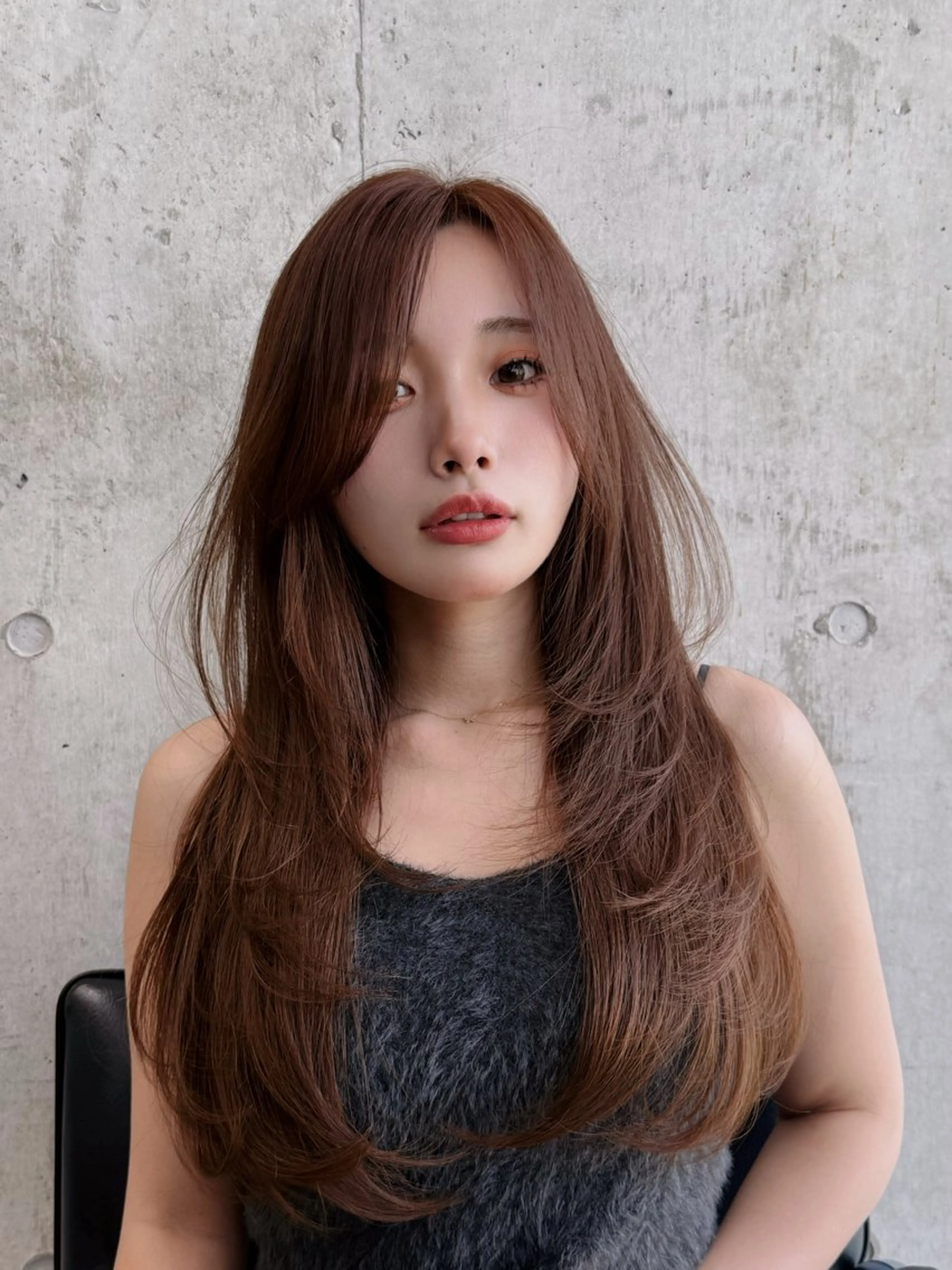 ロング カラー 髪質改善 レイヤーカット KURO/韓国ヘア /レイヤーカットのヘアスタイル