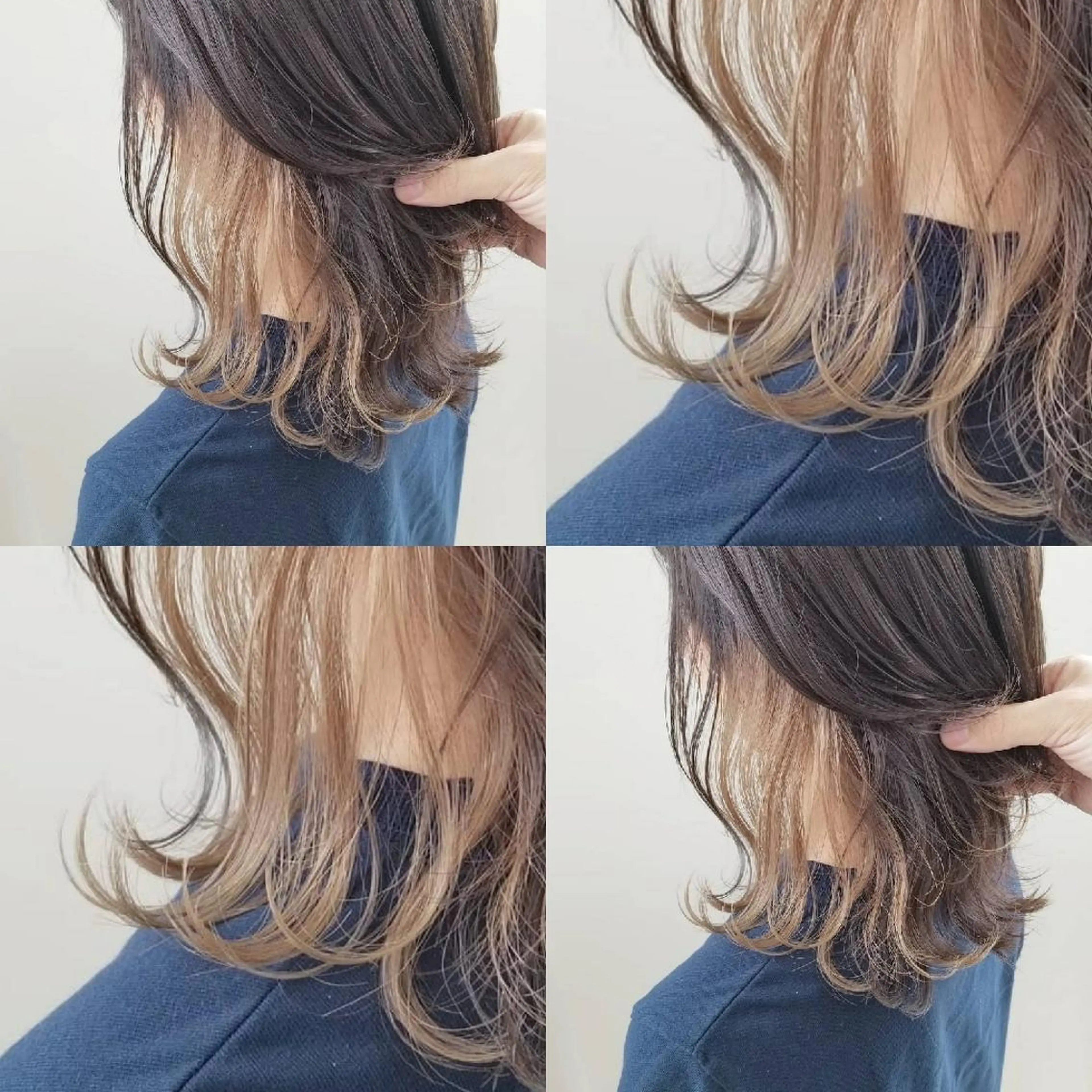 セミロング カラー ベージュカラー 透明感カラー インナーカラー ミルクティーベージュ レイヤーカット/ ウルフカット/大橋 のヘアスタイル