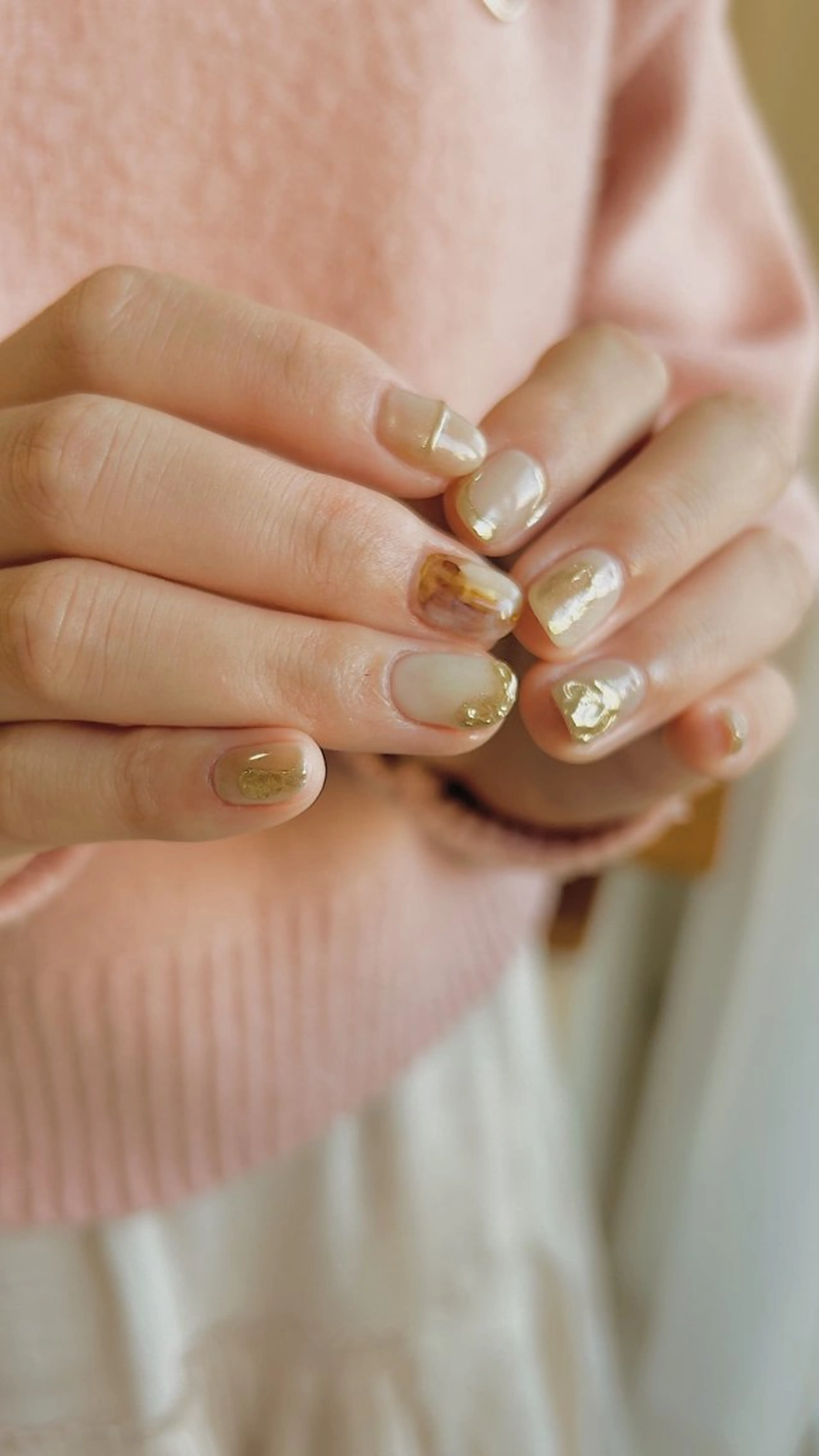 ネイル ブラウン フレンチネイル マグネットネイル ニュアンスネイル オフィスネイル ハンドネイル Lull ネイル/ HBL/ハンドケアのネイルデザイン