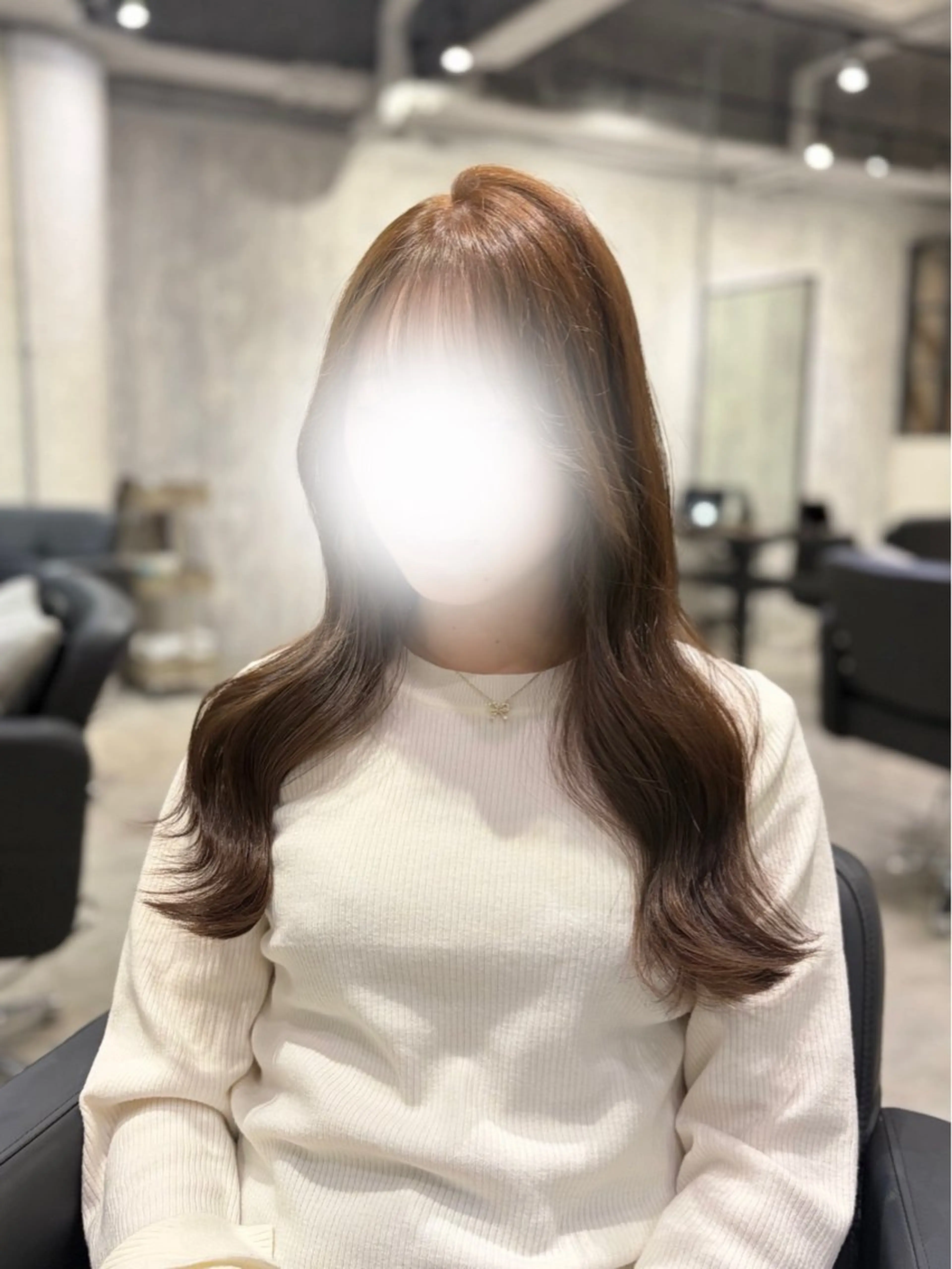 ロング カラー 透明感カラー カット ヘアカラー トリートメント shiori/透明感 /顔周り/髪質改善のヘアスタイル