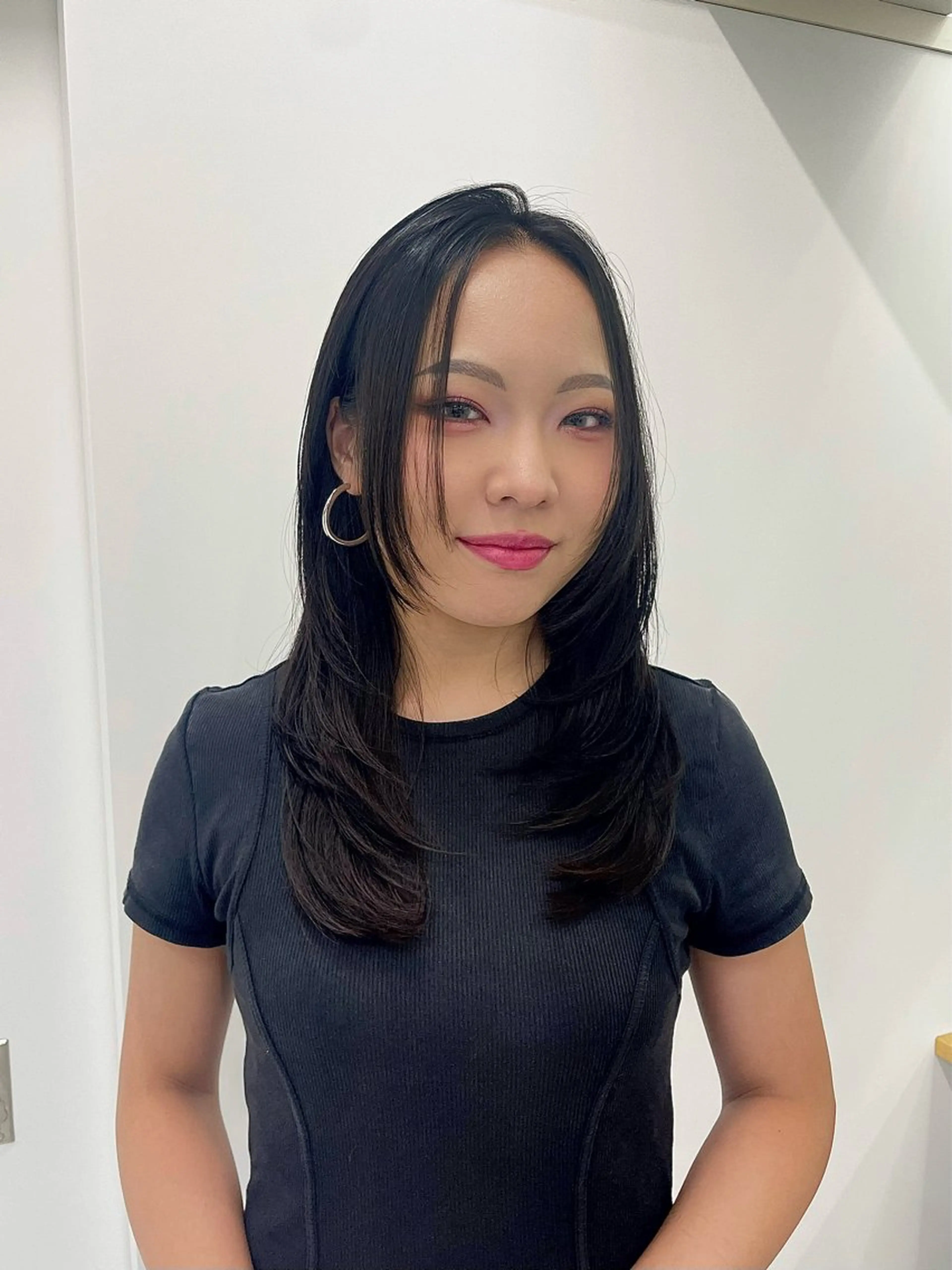 セミロング レイヤーカット カット yu-kaハッシュ カット/韓国レイヤーのヘアスタイル