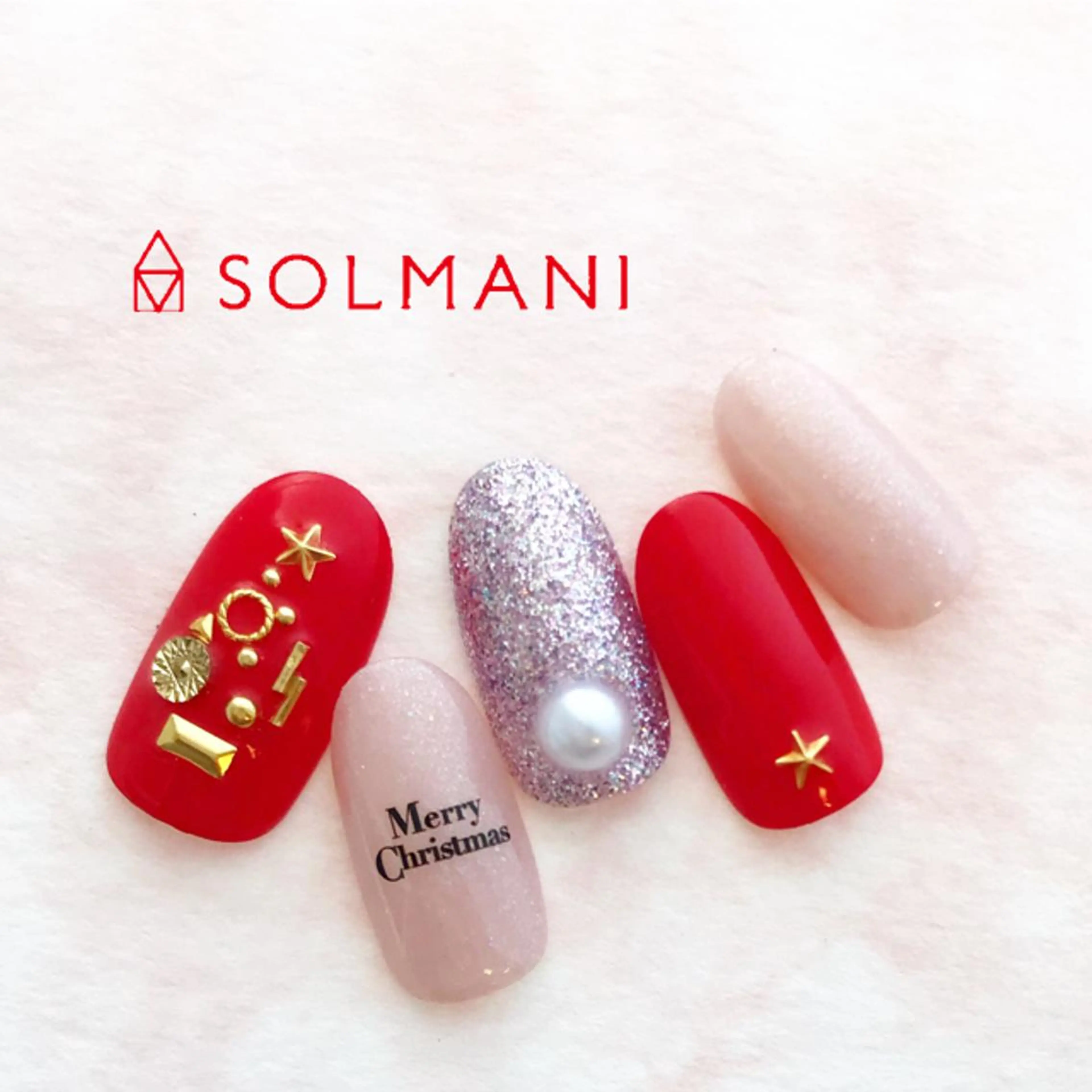 ネイル 冬ネイル クリスマス SOLMANI 予約担当のネイルデザイン