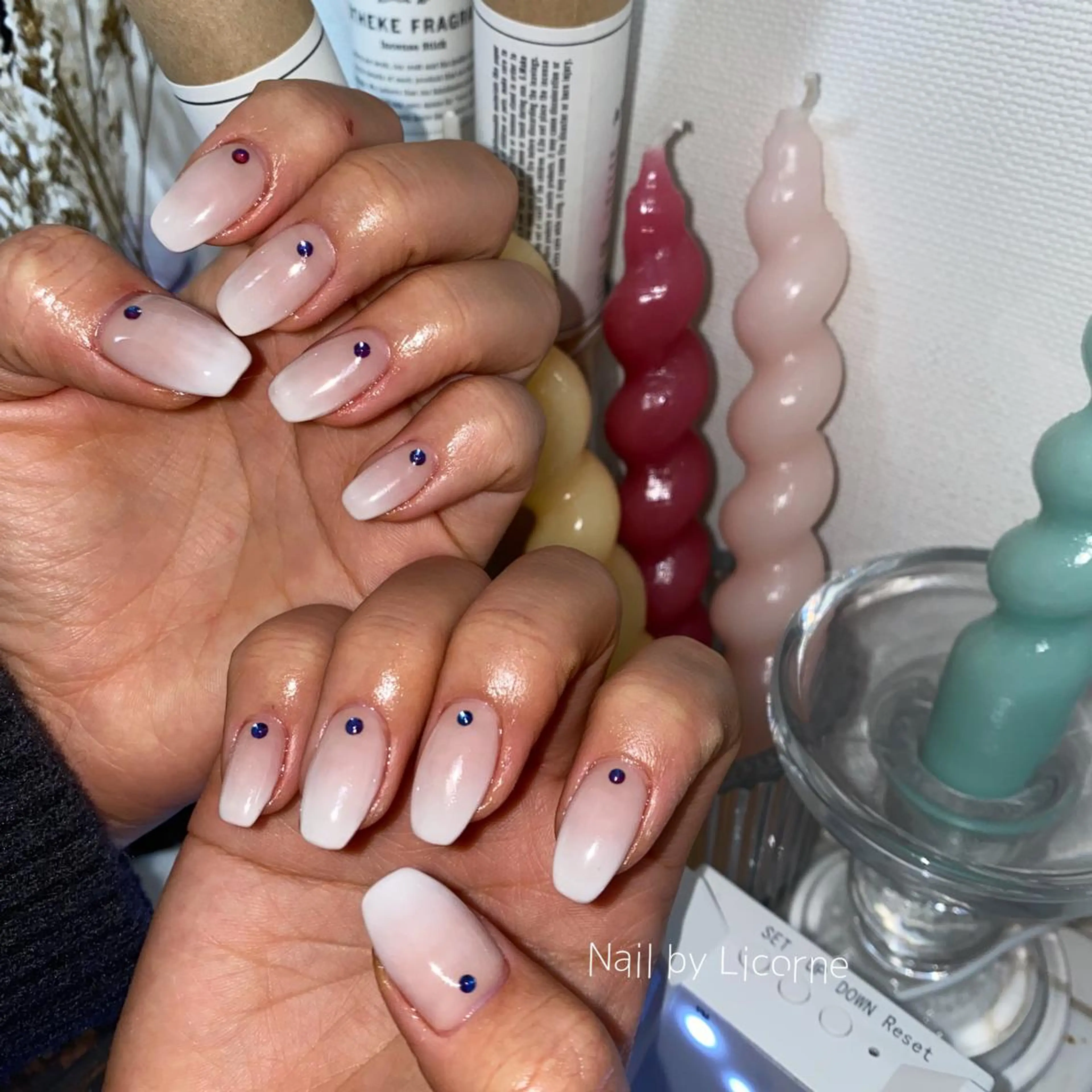 ネイル アートネイル オーロラネイル フレンチネイル 氷ネイル・うるうるネイル マグネットネイル ハンドネイル Nail by Licorneのネイルデザイン