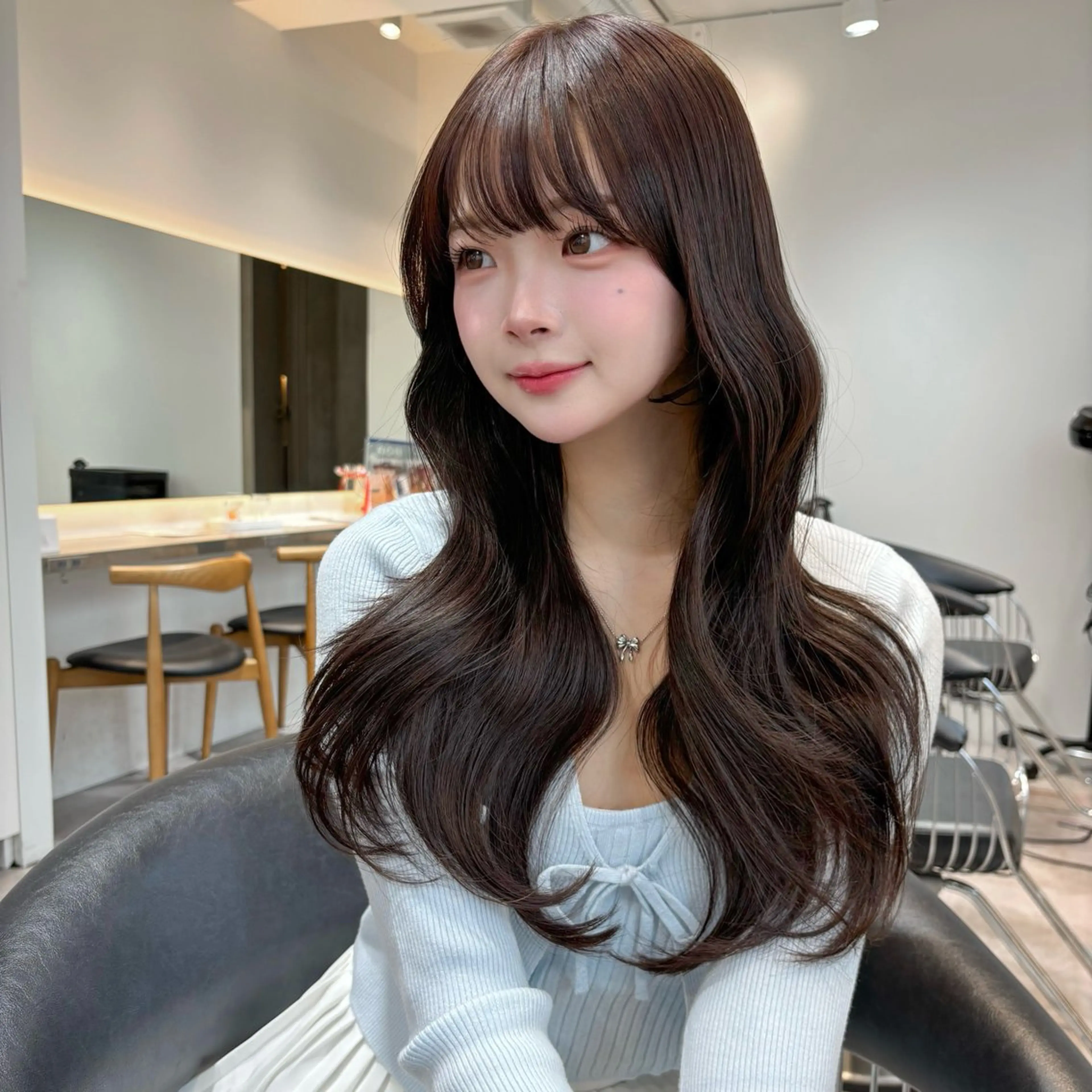 ロング カット ヘアカラー トリートメント 原宿/韓国レイヤー ボブ/顔周りYasuのヘアスタイル