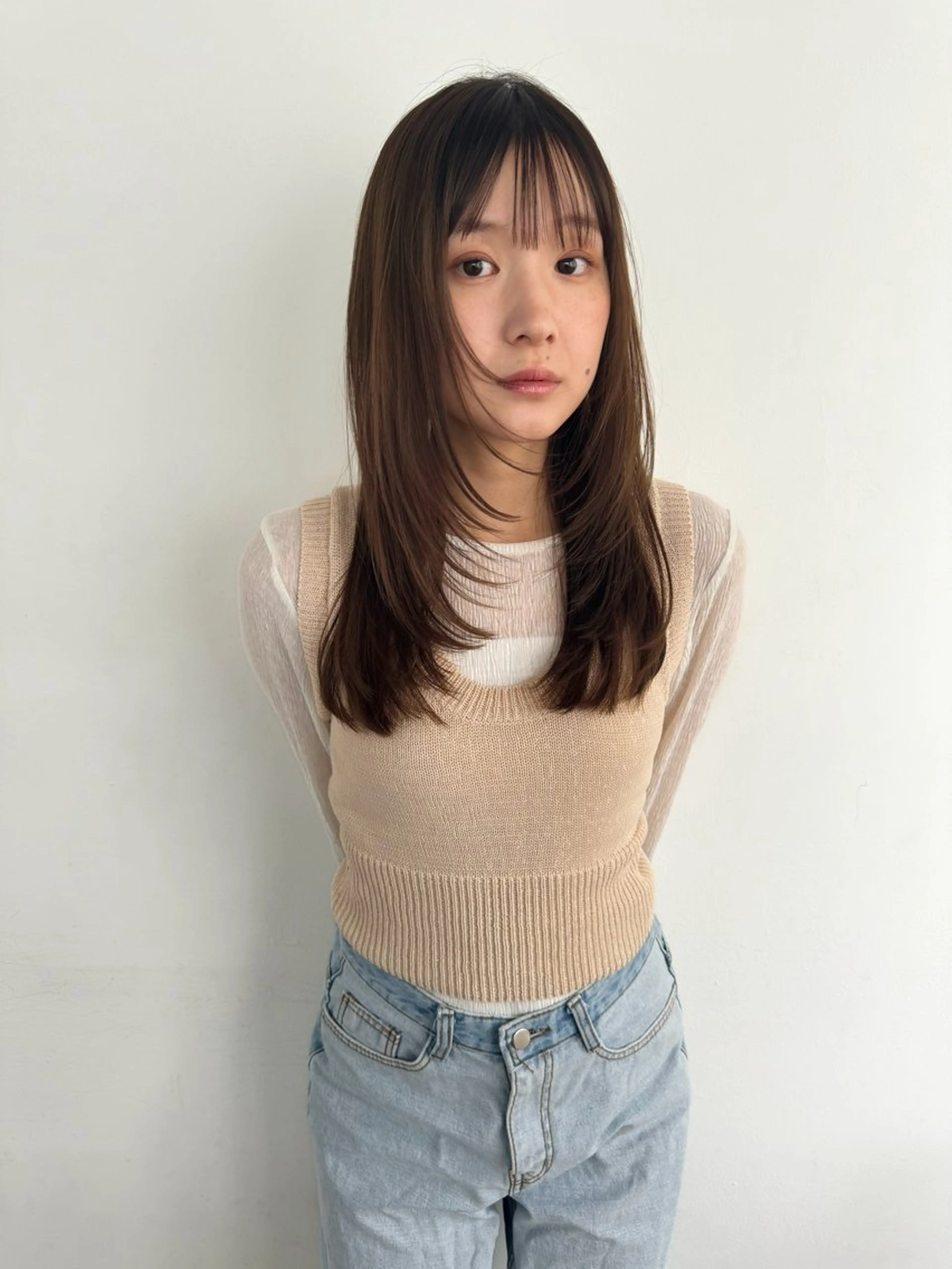 ロング レイヤーカット 暖色カラー/似合わせ カット/名古屋/辻のヘアスタイル