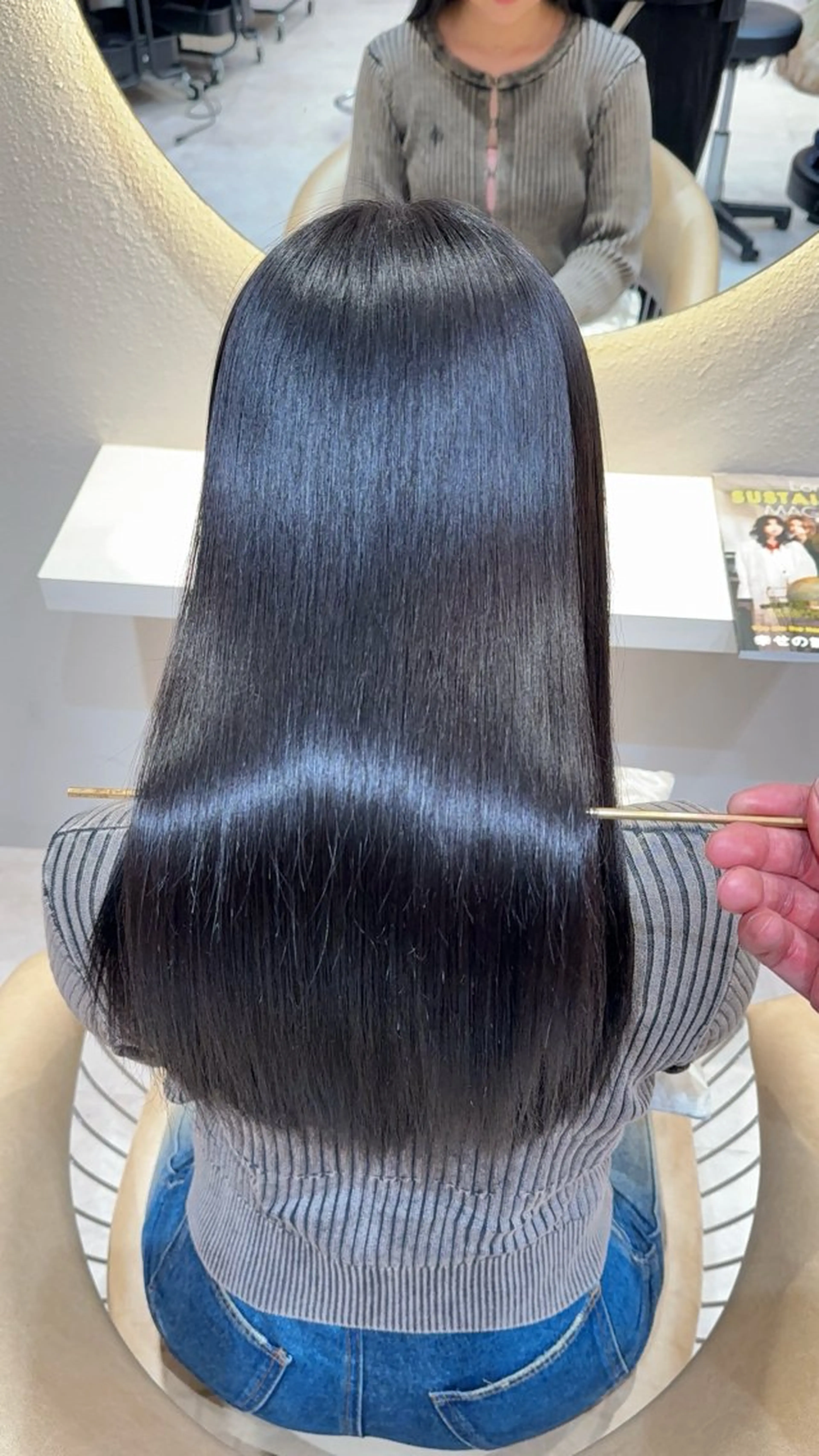 セミロング カラー カット ヘアカラー 縮毛矯正 レイヤー❣️縮毛矯正 川村利幸のヘアスタイル