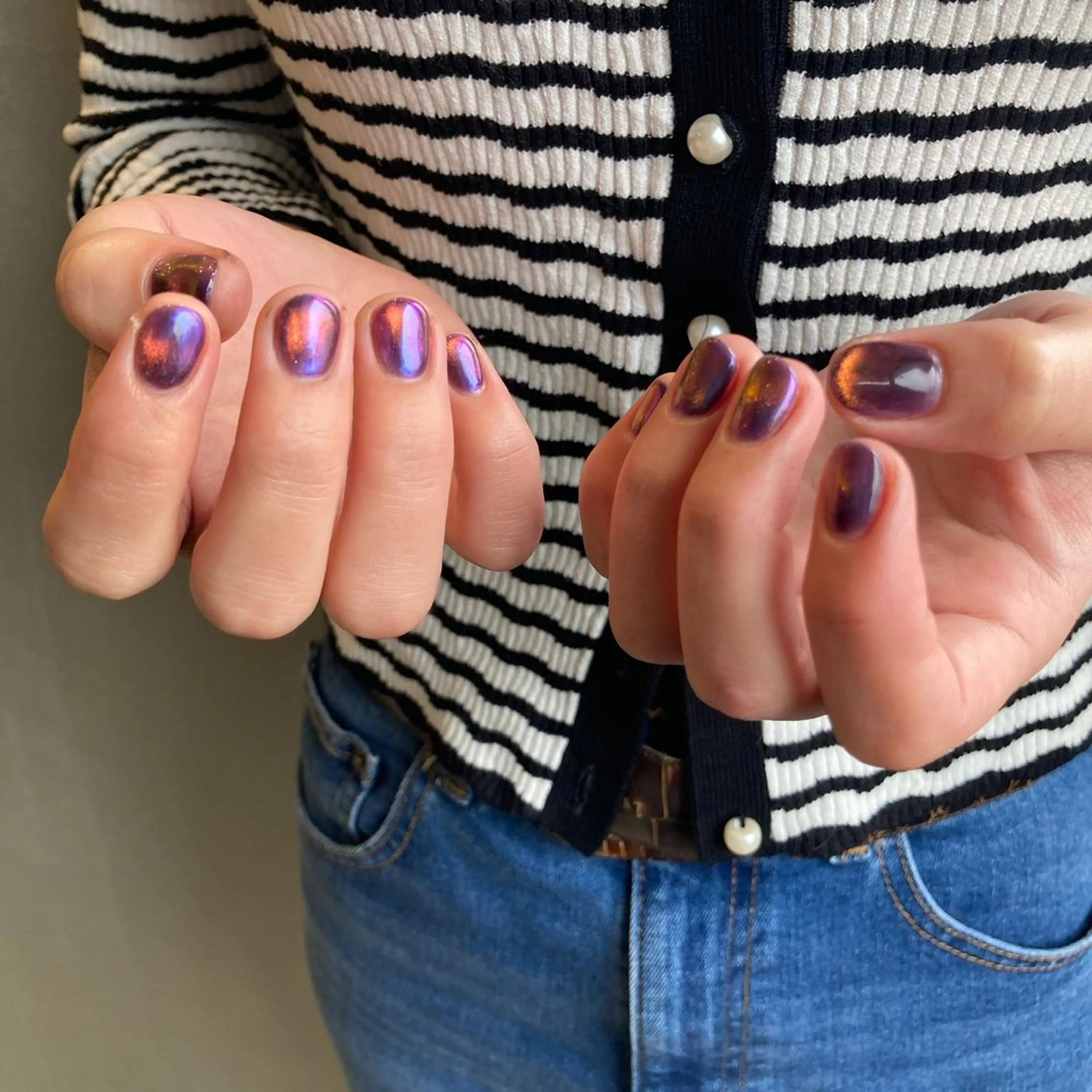 ネイル マグネットネイル ミラーネイル mano+所属・砂田 はるかのネイルデザイン