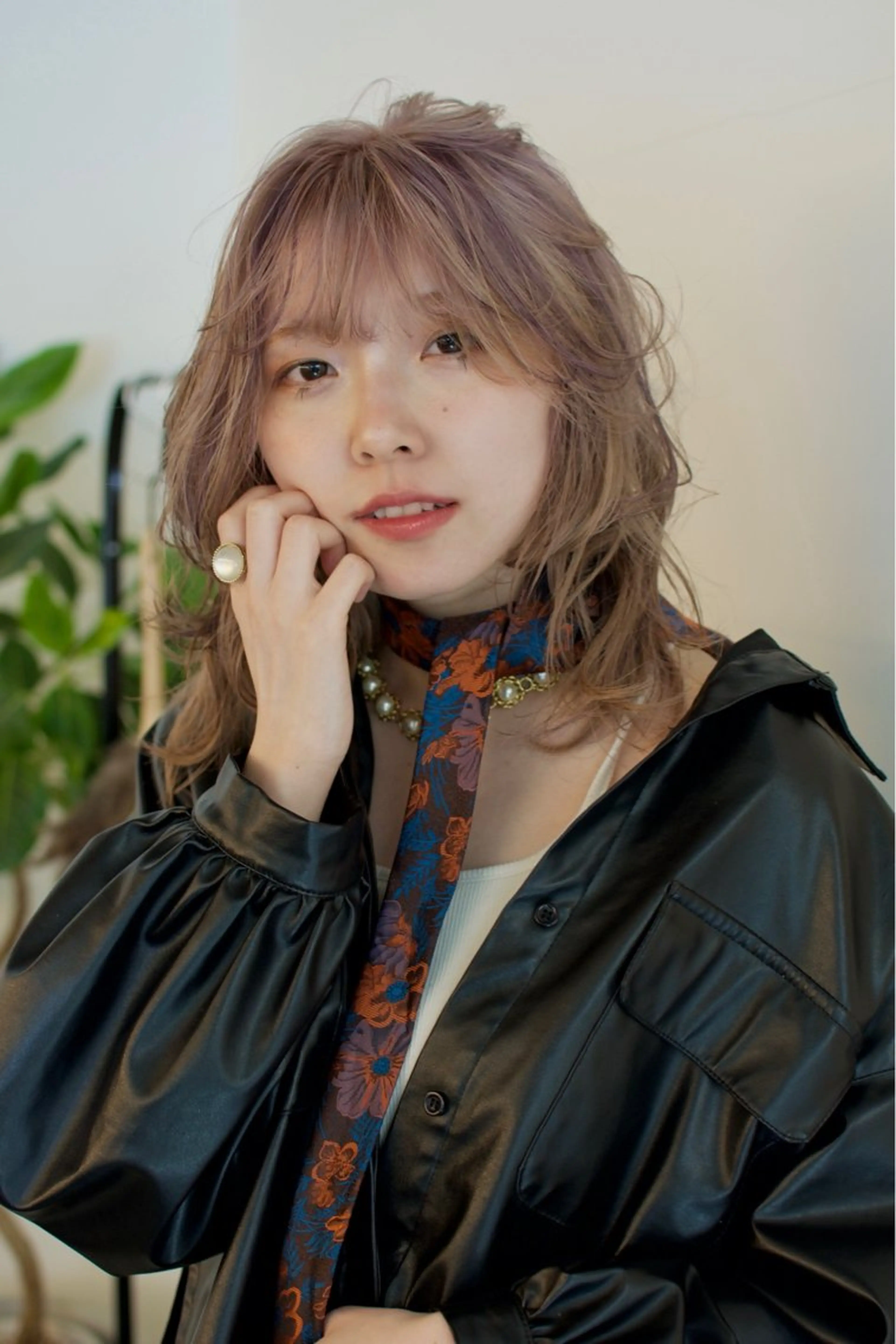 セミロング カラー ベージュカラー ブリーチ 透明感カラー グレージュ ブリーチなしカラー カット ヘアカラー cana カナ/tensionのヘアスタイル