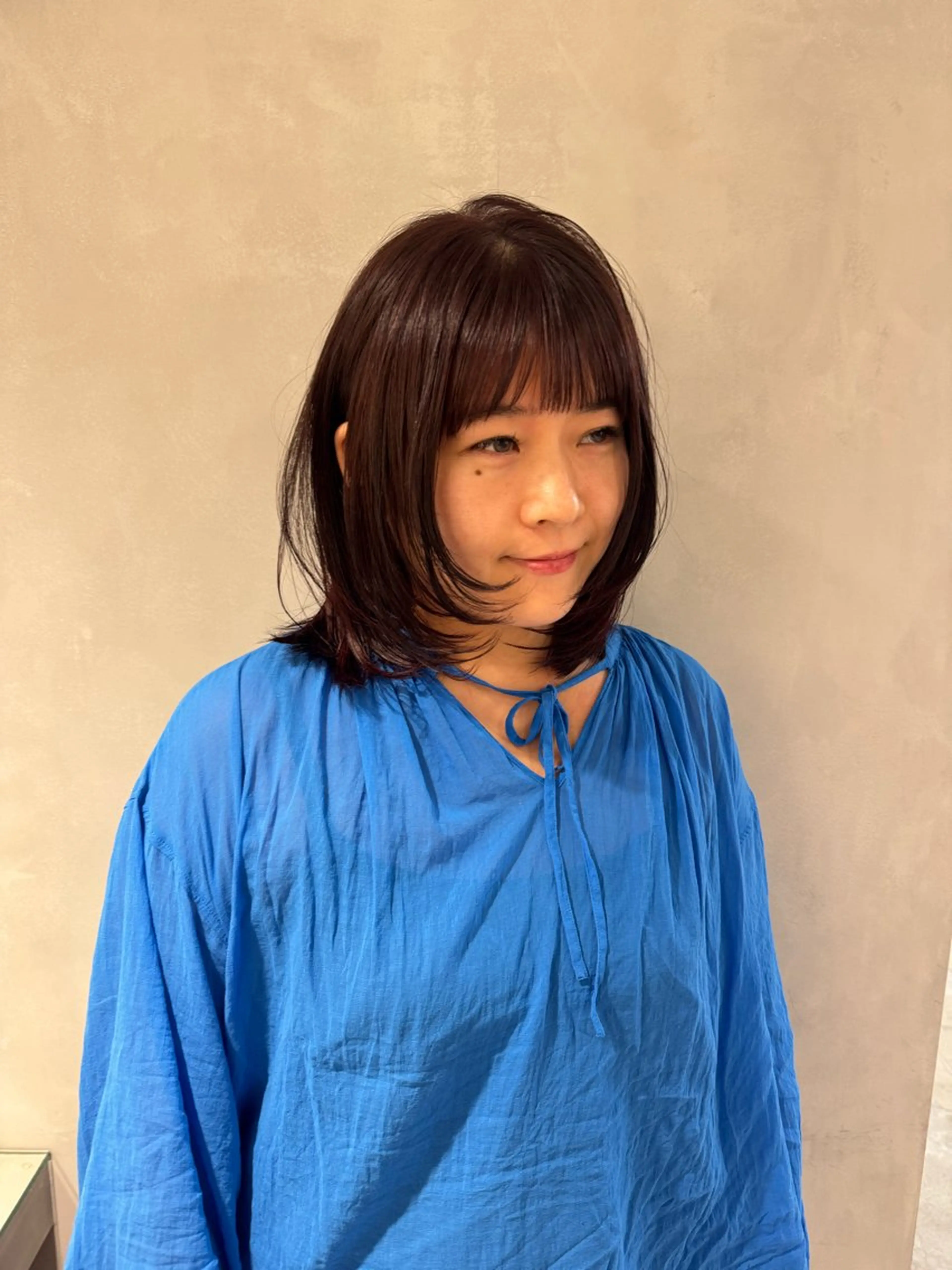 セミロング カット ヘアカラー トリートメント 顔周りcut・ご相談 ＝新宿しずく🇰🇷のヘアスタイル