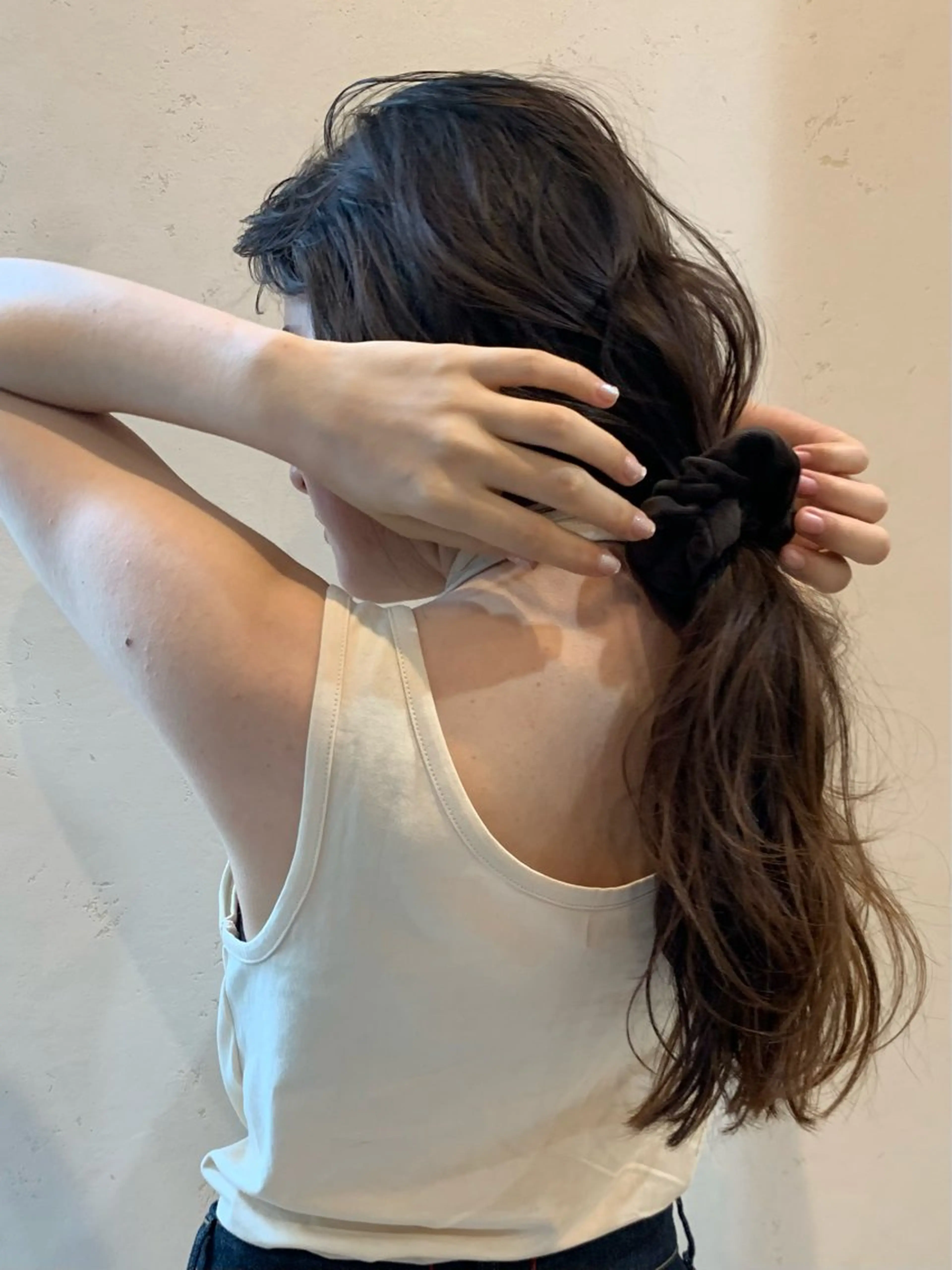 セミロング カラー ブラウンカラー カット ヘアカラー トリートメント 落合希 Olivebeigeのヘアスタイル