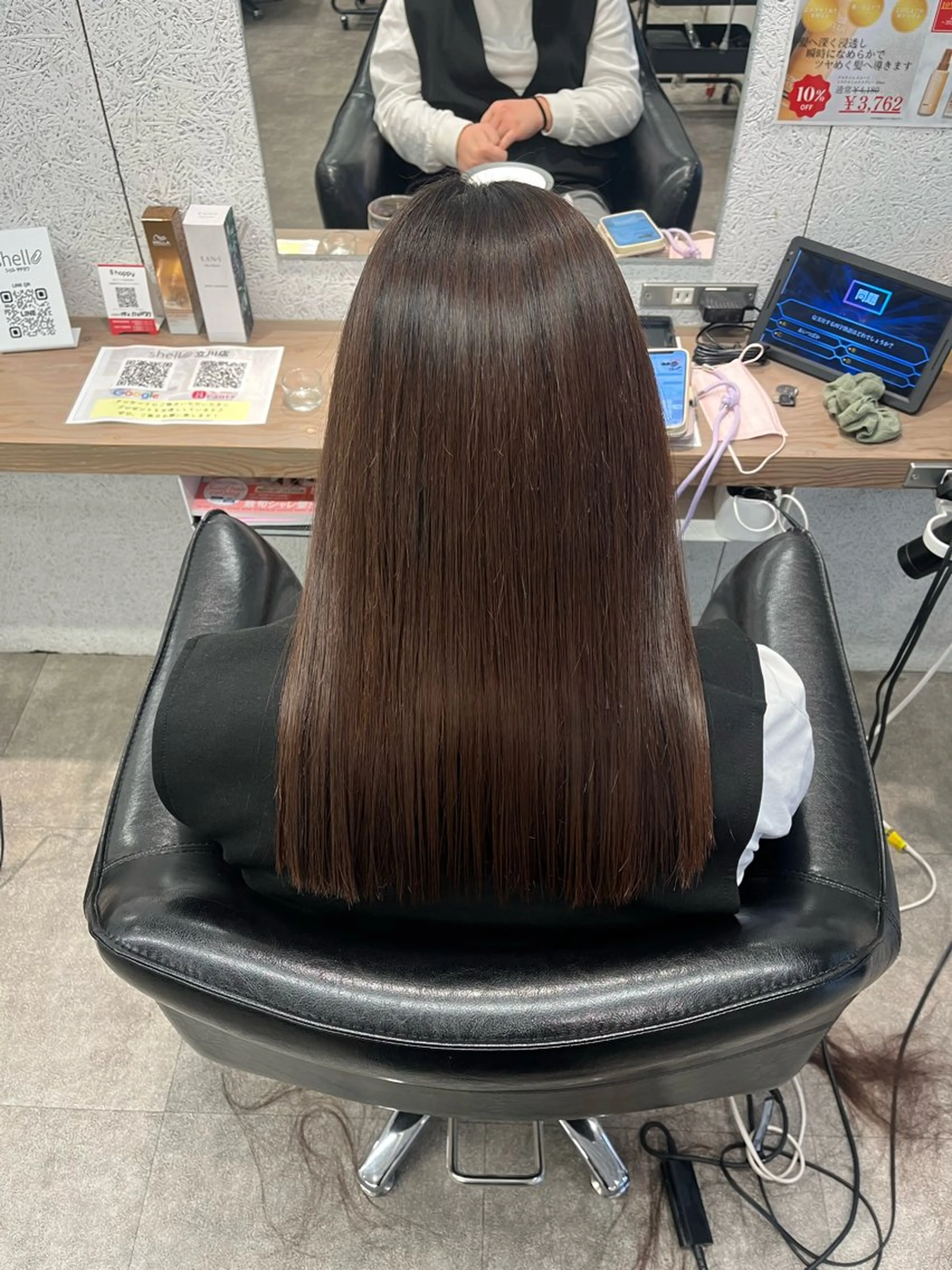 ロング カット 縮毛矯正 トリートメント 🍓艶髪/艶カラー ハイトーン/しんたにのヘアスタイル