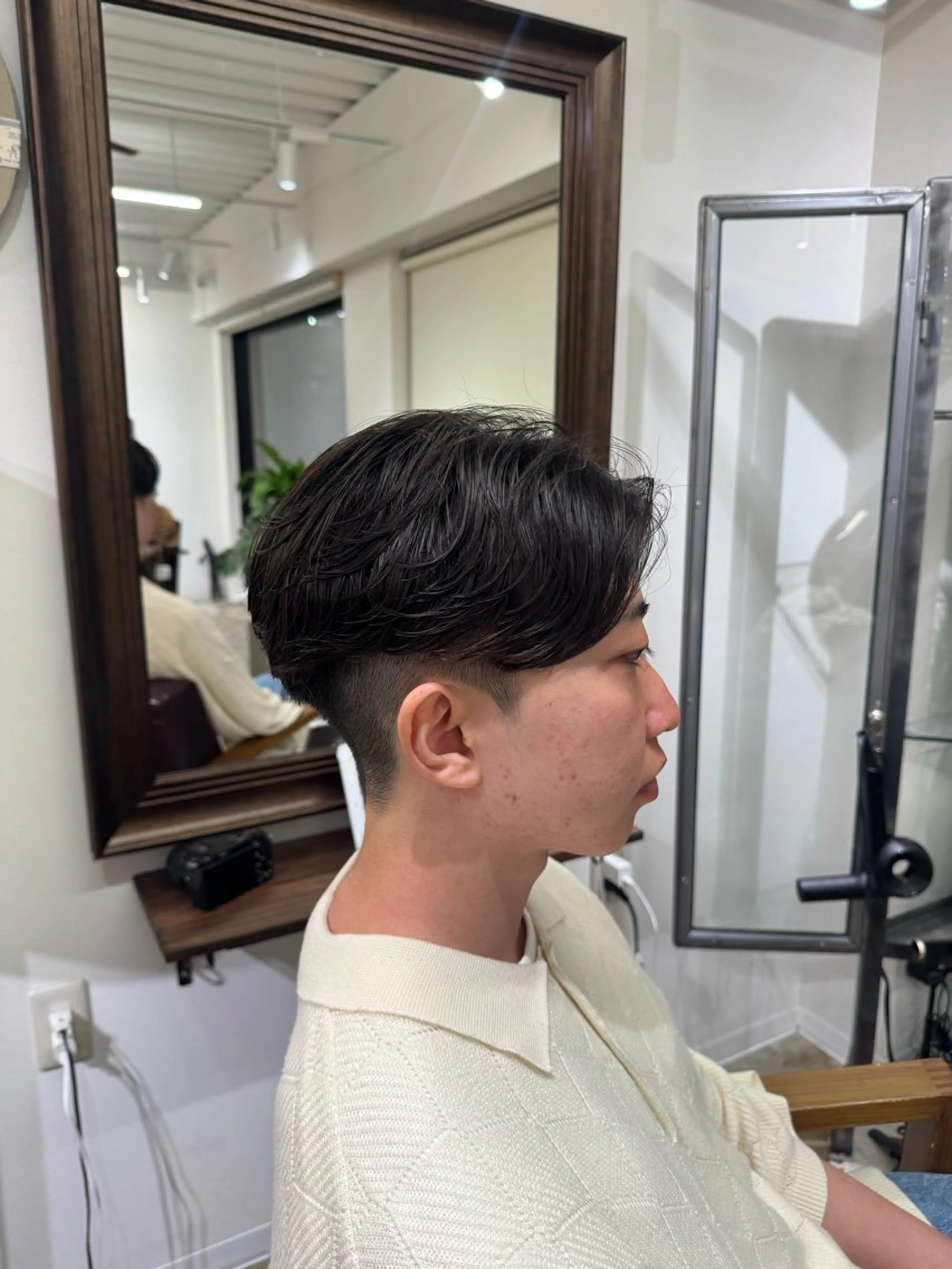 ミディアム ミディアムパーマ カット パーマ Maison 心斎橋店所属・メンズ特化パーマ/ ハイトーンブリーチのヘアスタイル