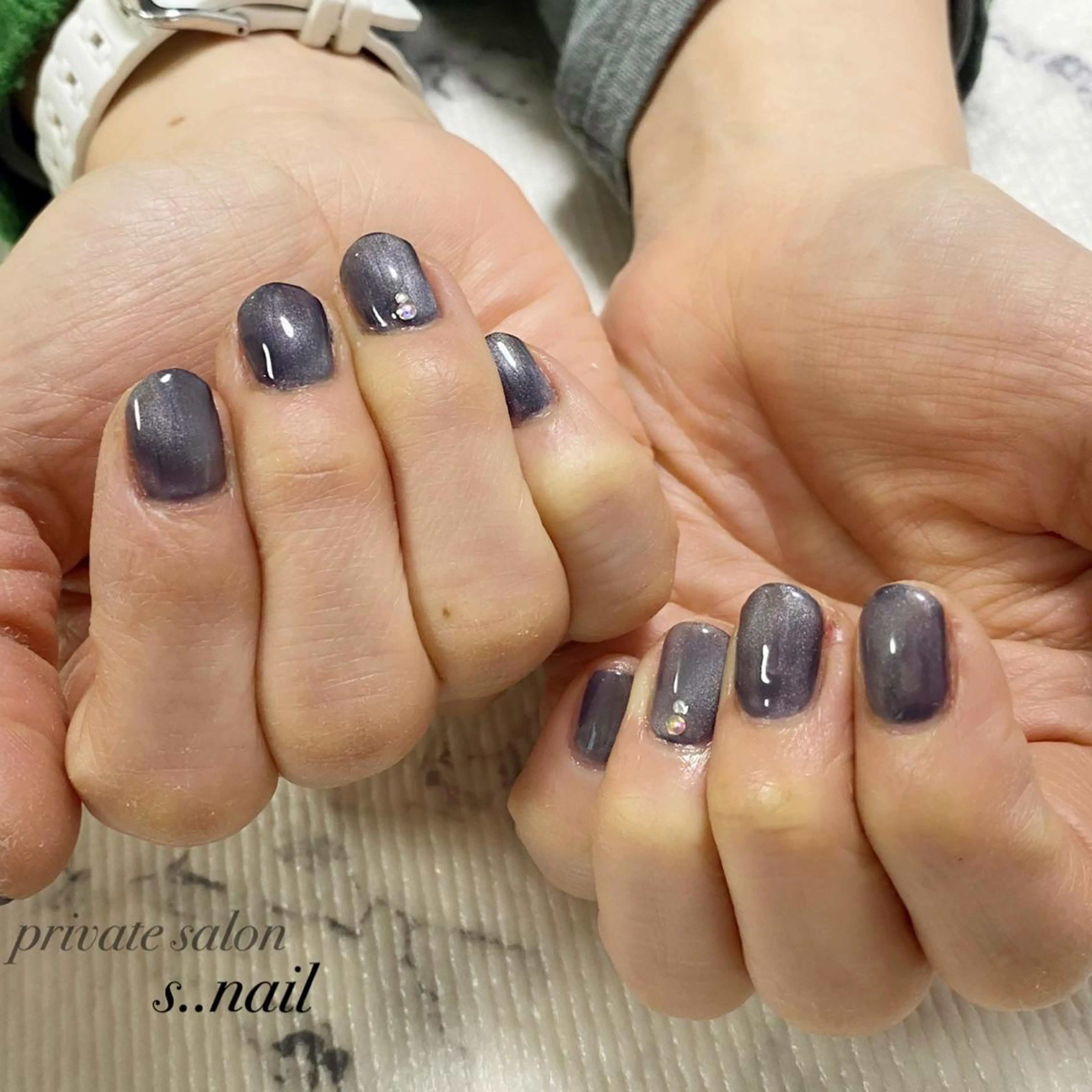ネイル ジェルネイル マグネットネイル ネイビー ハンドネイル フットネイル s..nail / MORITAのネイルデザイン