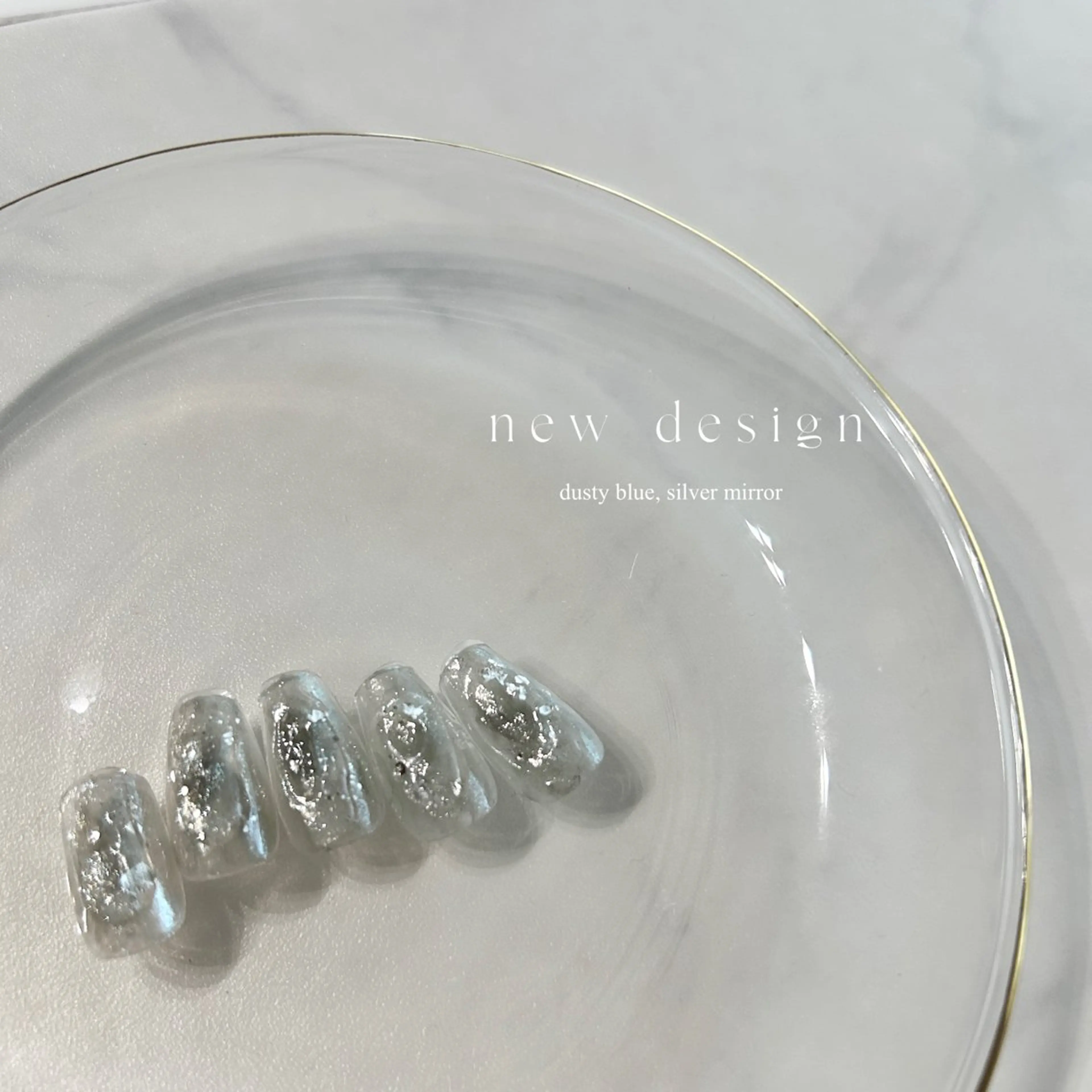 ネイル ブルー 氷ネイル・うるうるネイル キラキラネイル nail salon moiのネイルデザイン