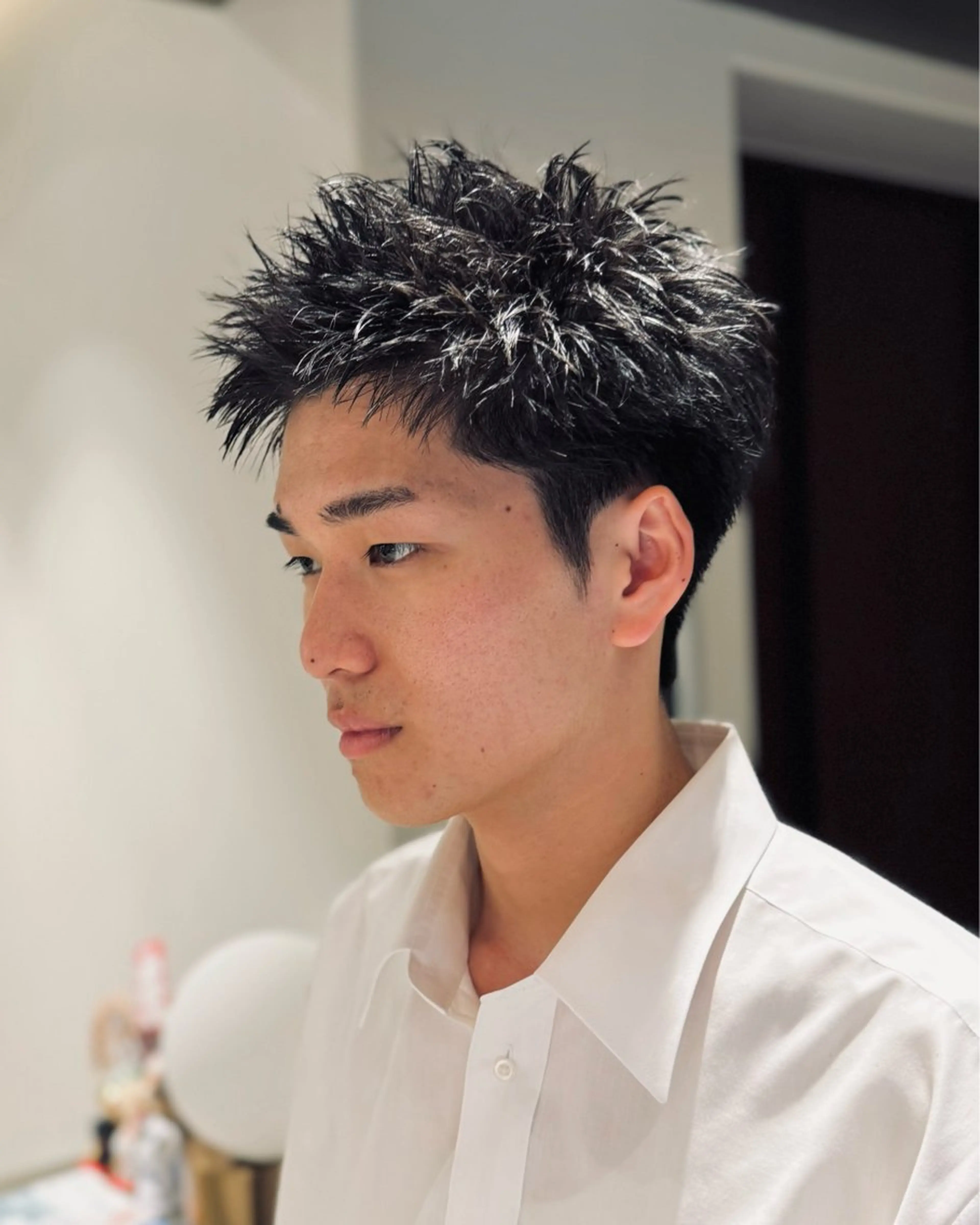 ショート メンズ スパイキーショート 刈り上げ ショートヘア スパイキーショート 大人パーマ 丸山のヘアスタイル