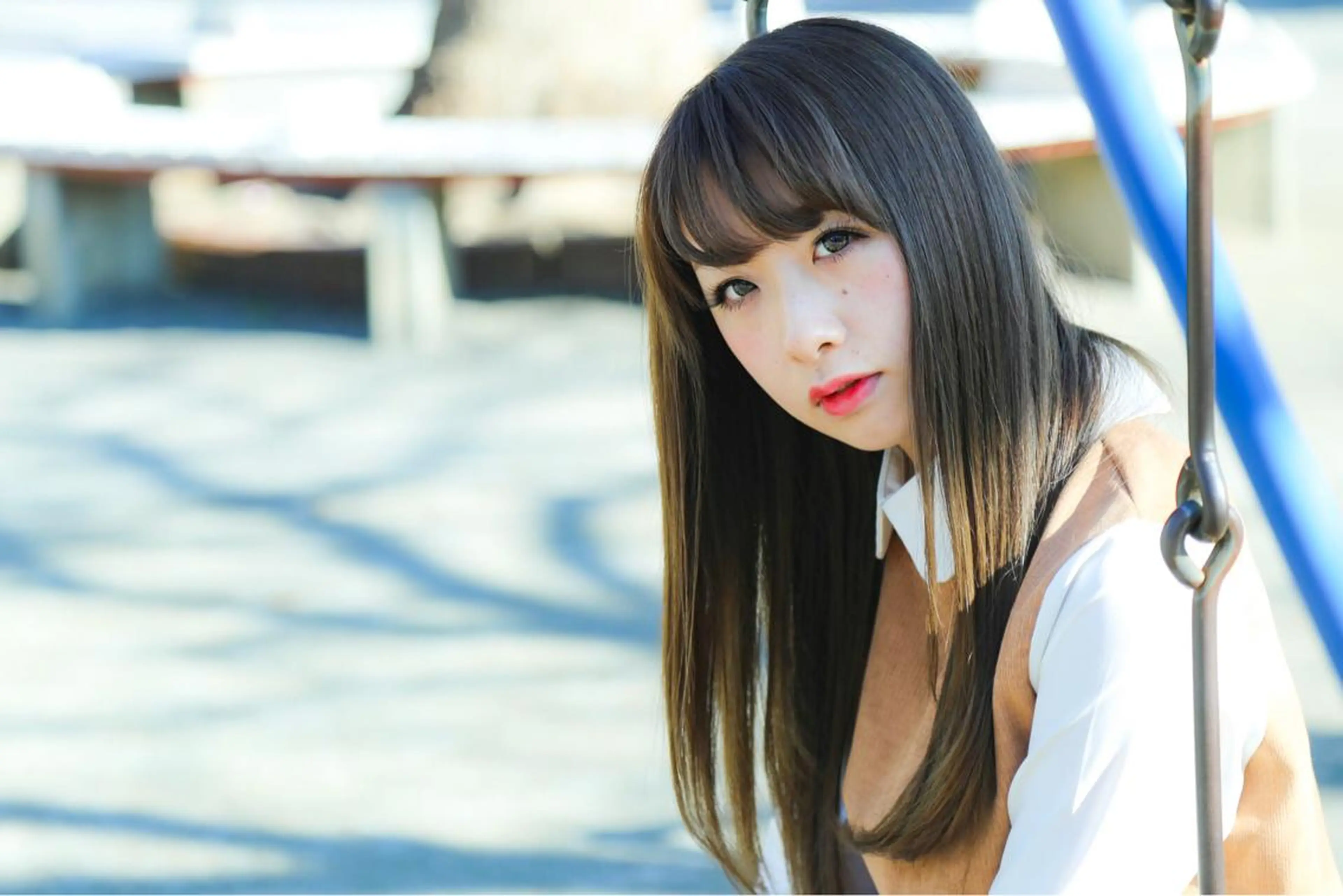 ロング カラー オーストヘアージジ所属・TAI透明カラー 柔らかい縮毛矯正のヘアスタイル