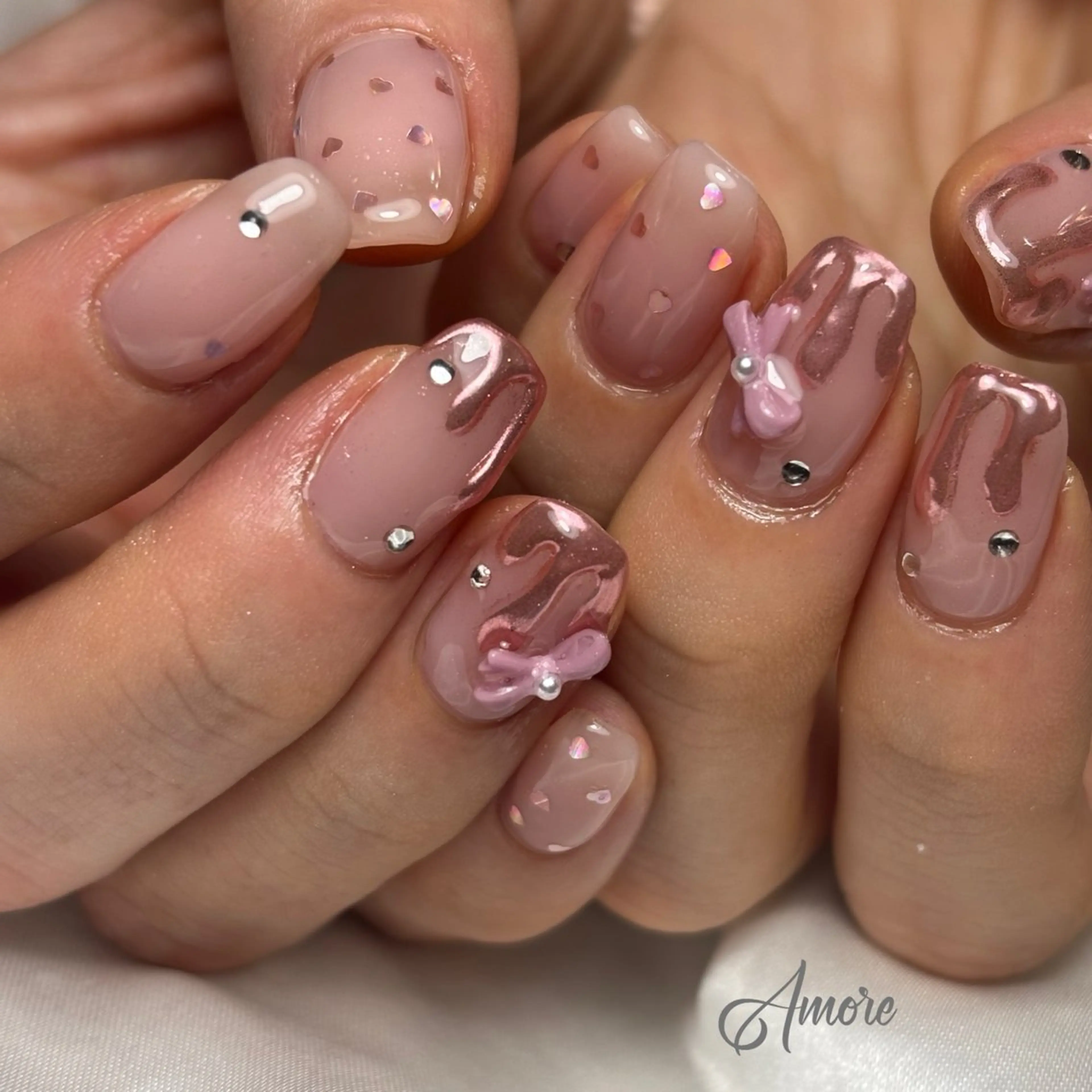 ネイル ジェルネイル キラキラネイル 韓国ネイル マグネットネイル パラジェル You kyehwaのネイルデザイン