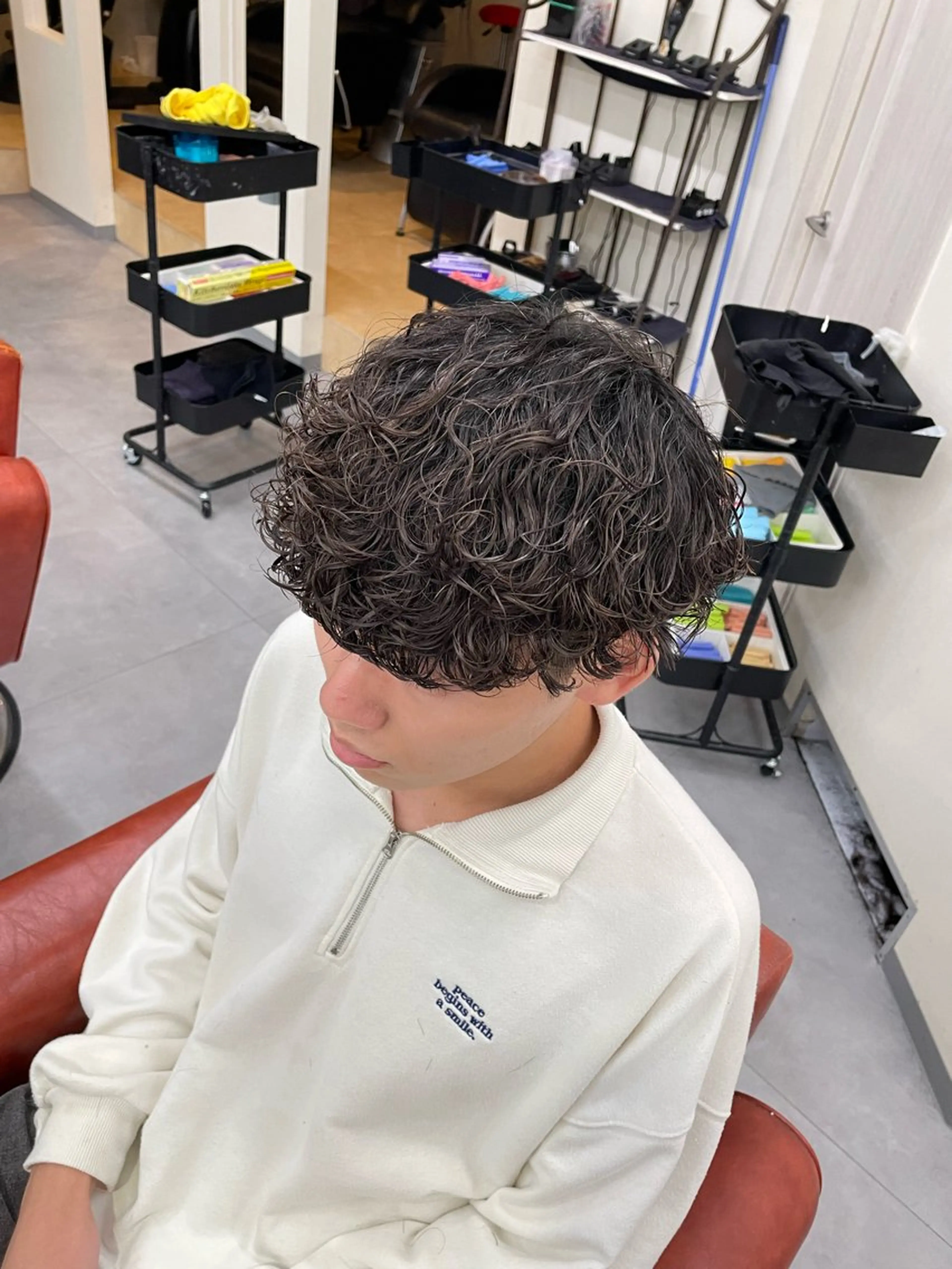 メンズ センターパート フェードカット マッシュ メンズパーマ メンズツイストパーマ パーマ／京都駅 ／メンズ/藤井　翔のヘアスタイル