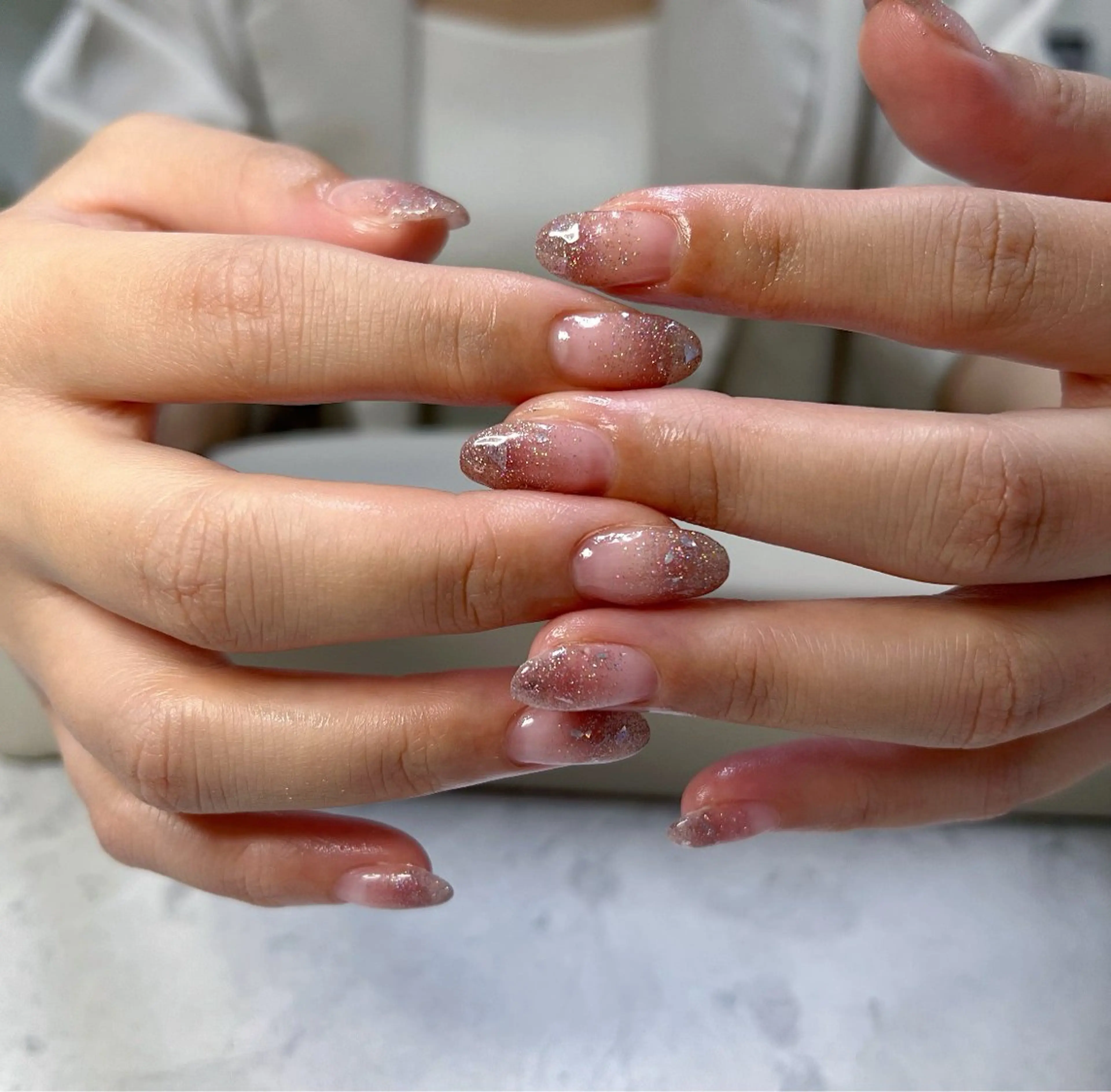 ネイル ラメ(グリッター) ラメグラデーション sol所属・sol. ¨̮ 𓇼 yunaのネイルデザイン