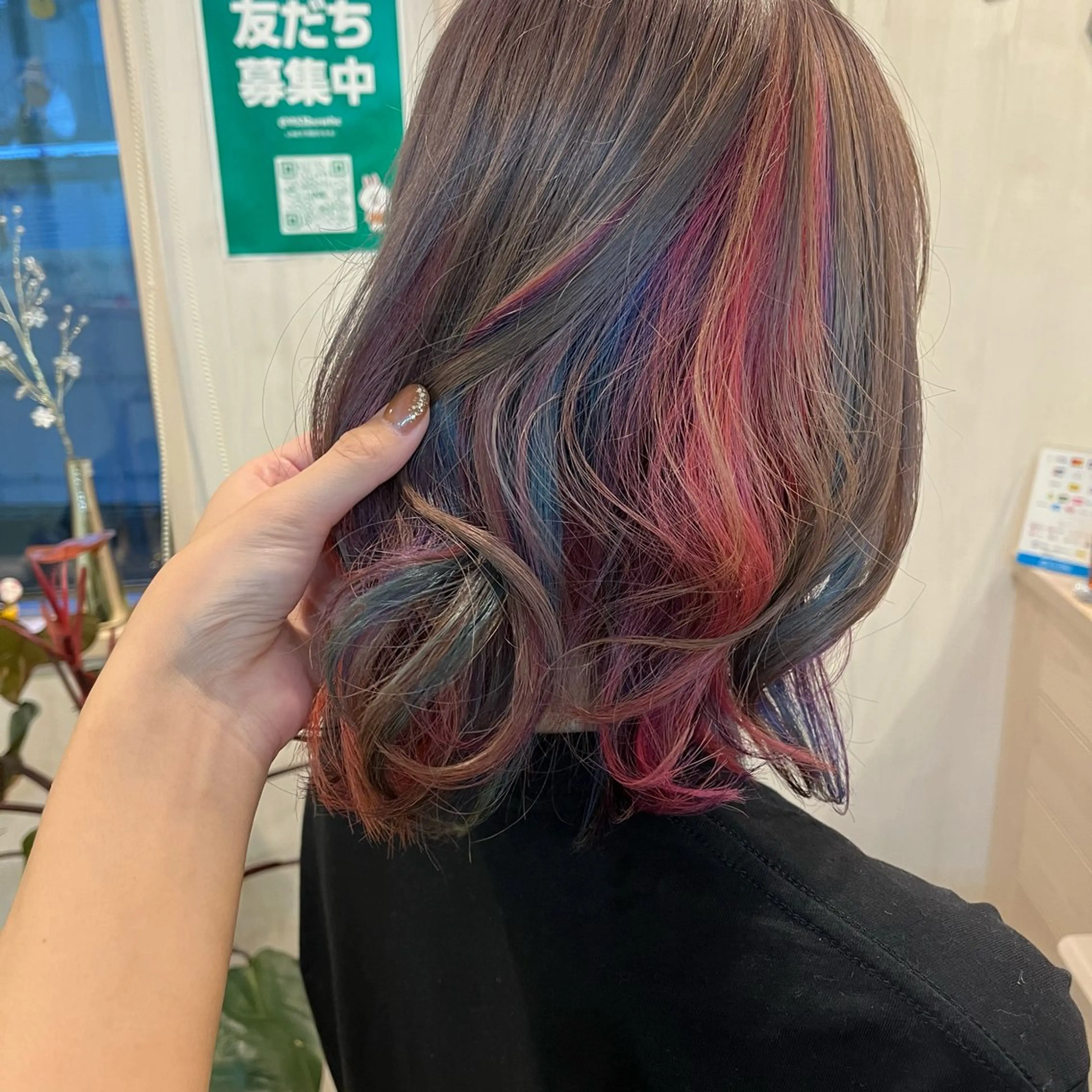 セミロング パーマ ヘアアレンジ ヘアカラー トリートメント like みやびのヘアスタイル