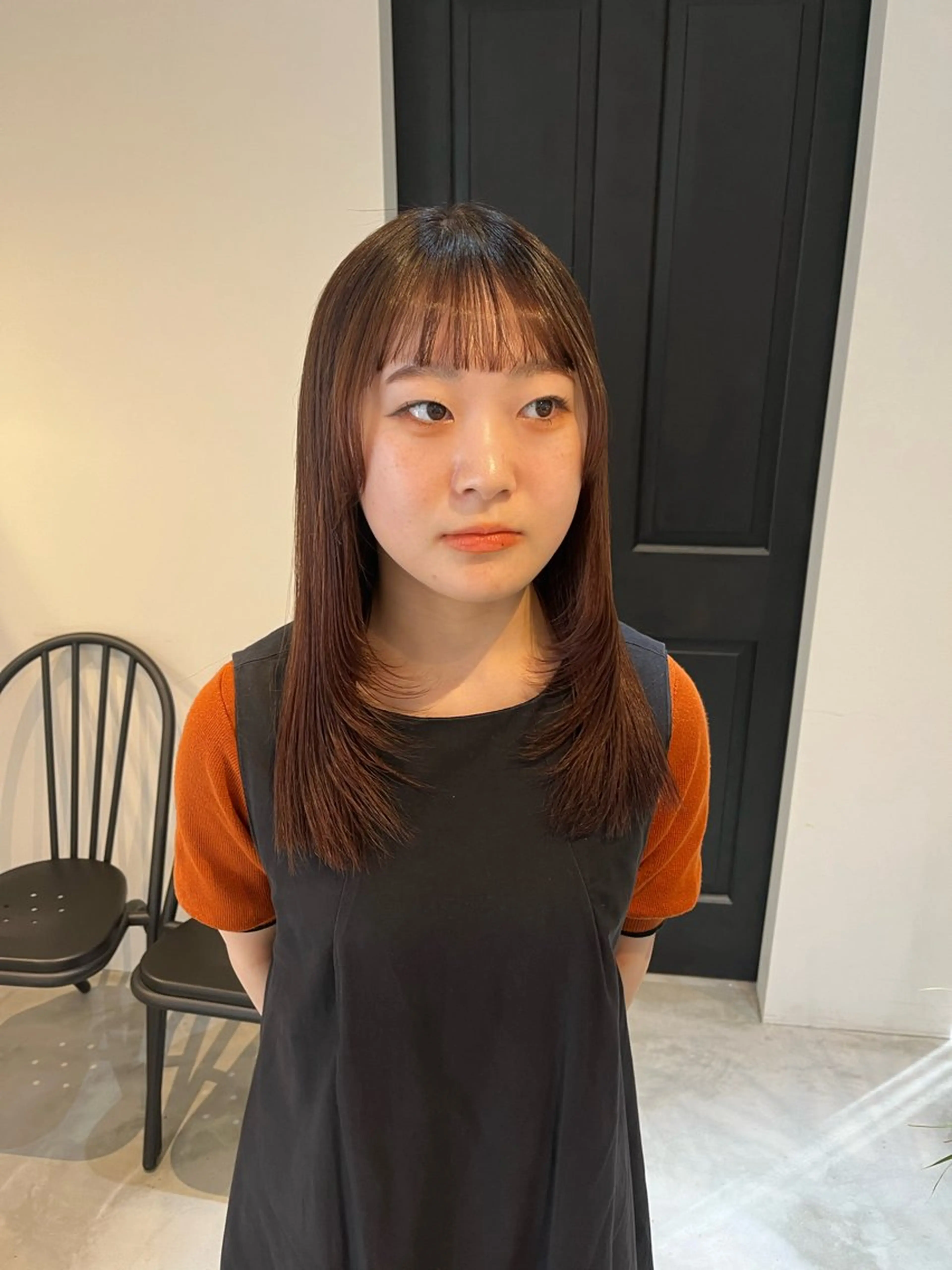 セミロング 顔まわりレイヤー レイヤーカット ALLYS 渋谷店所属・最高級の艶のある カラーmei🎨のヘアスタイル