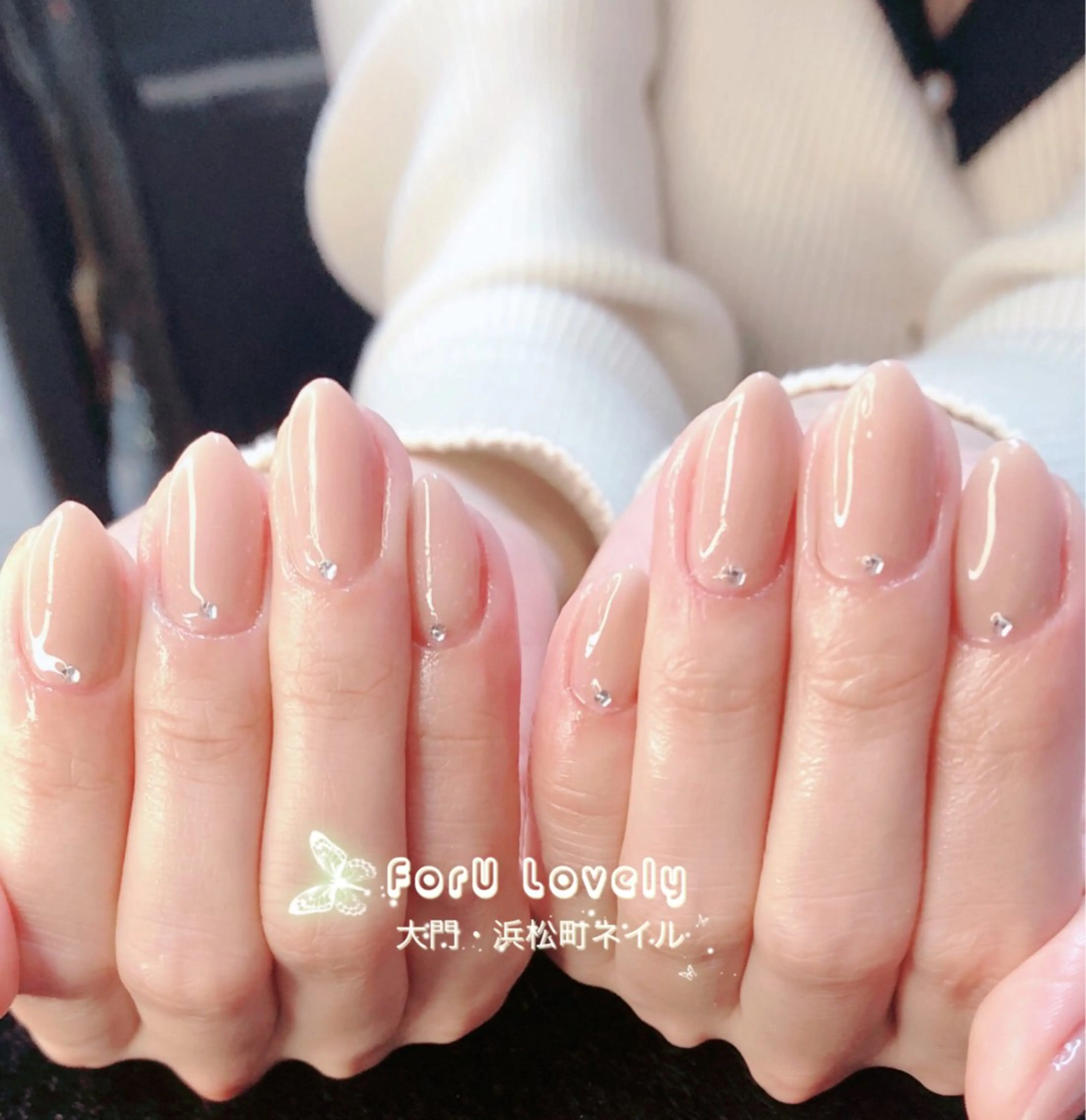 ネイル ダブルフレンチ フレンチネイル ガラスフレンチ ハート 韓国ネイル ハンドネイル ハンドケア 大門浜松町 ネイルのネイルデザイン