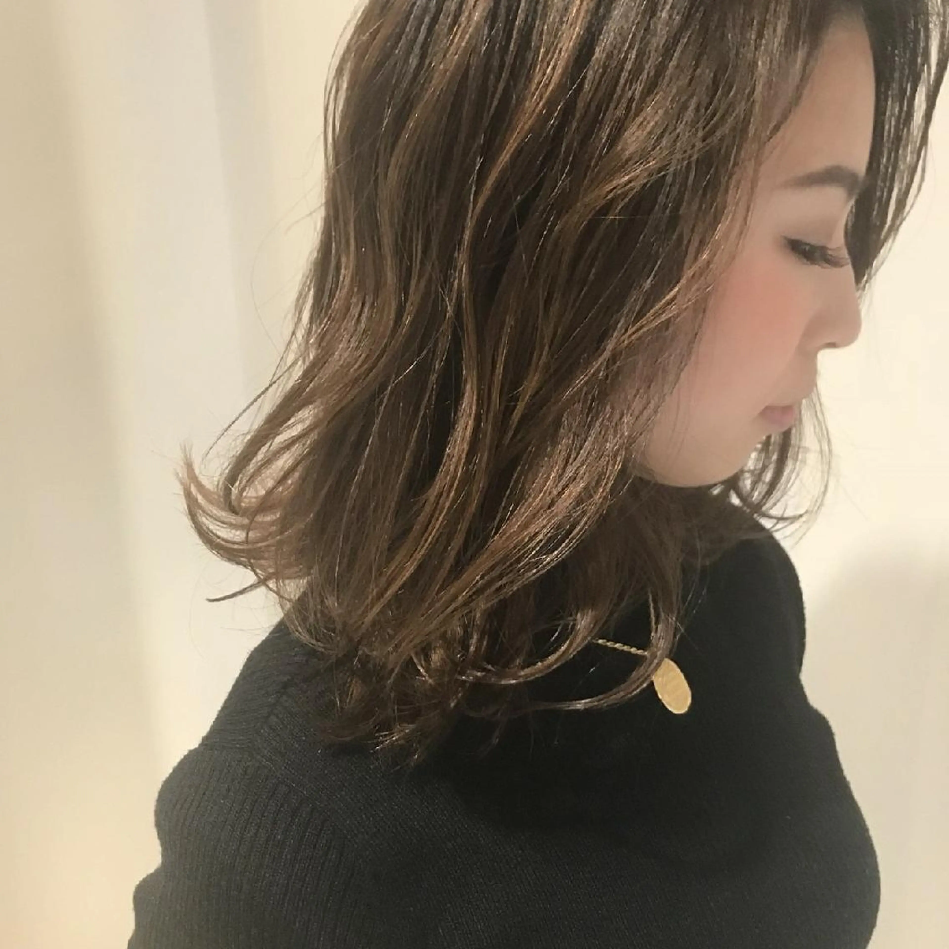 ミディアム カラー ハイライトカラー 外国人風カラー ハイライト 竹内啓太 ボブのヘアスタイル