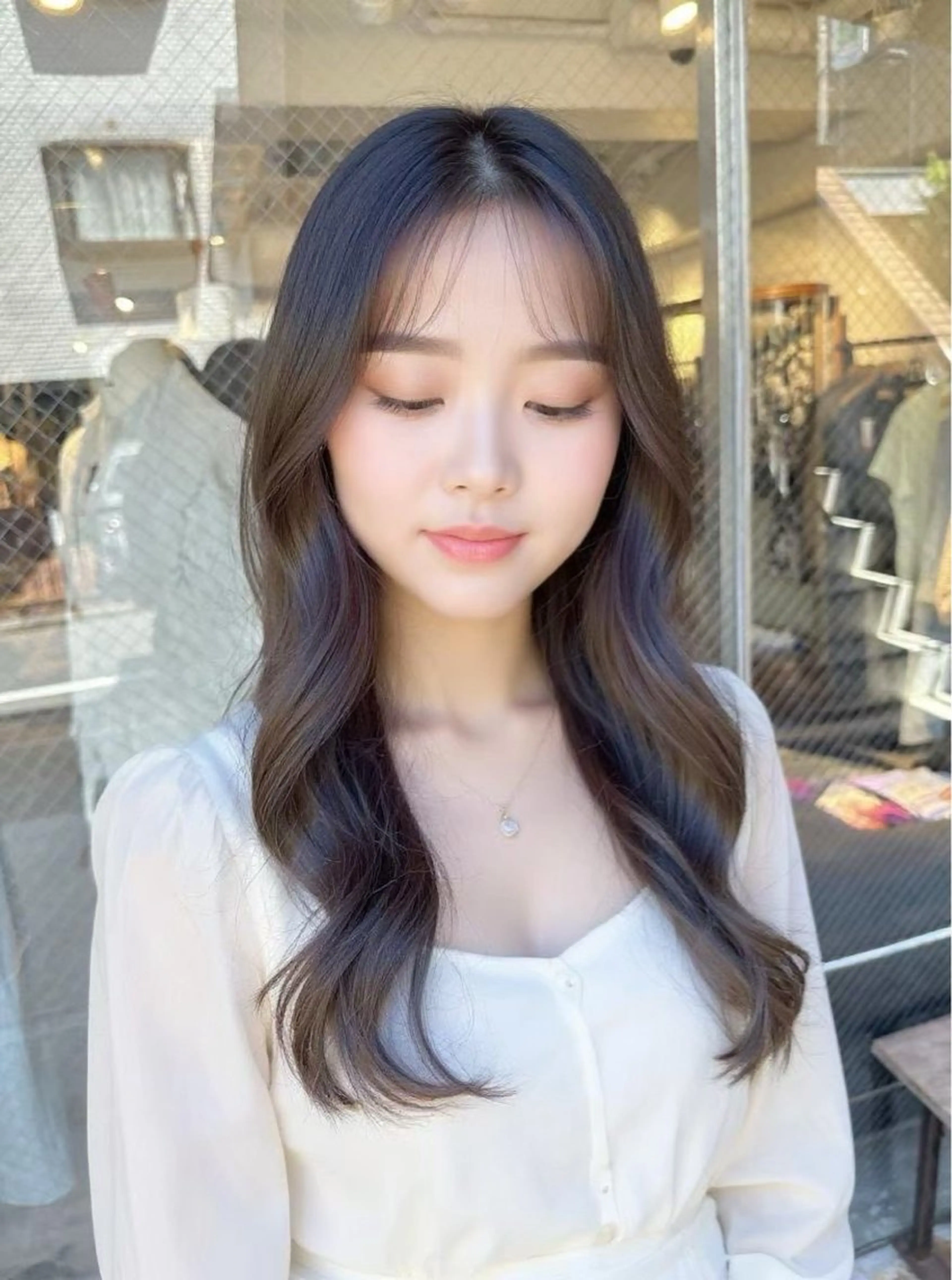 ミディアム カット ヘアカラー トリートメント VLOW nex the salon所属・韓国風/髪質改善/ ナガヤアキラのヘアスタイル