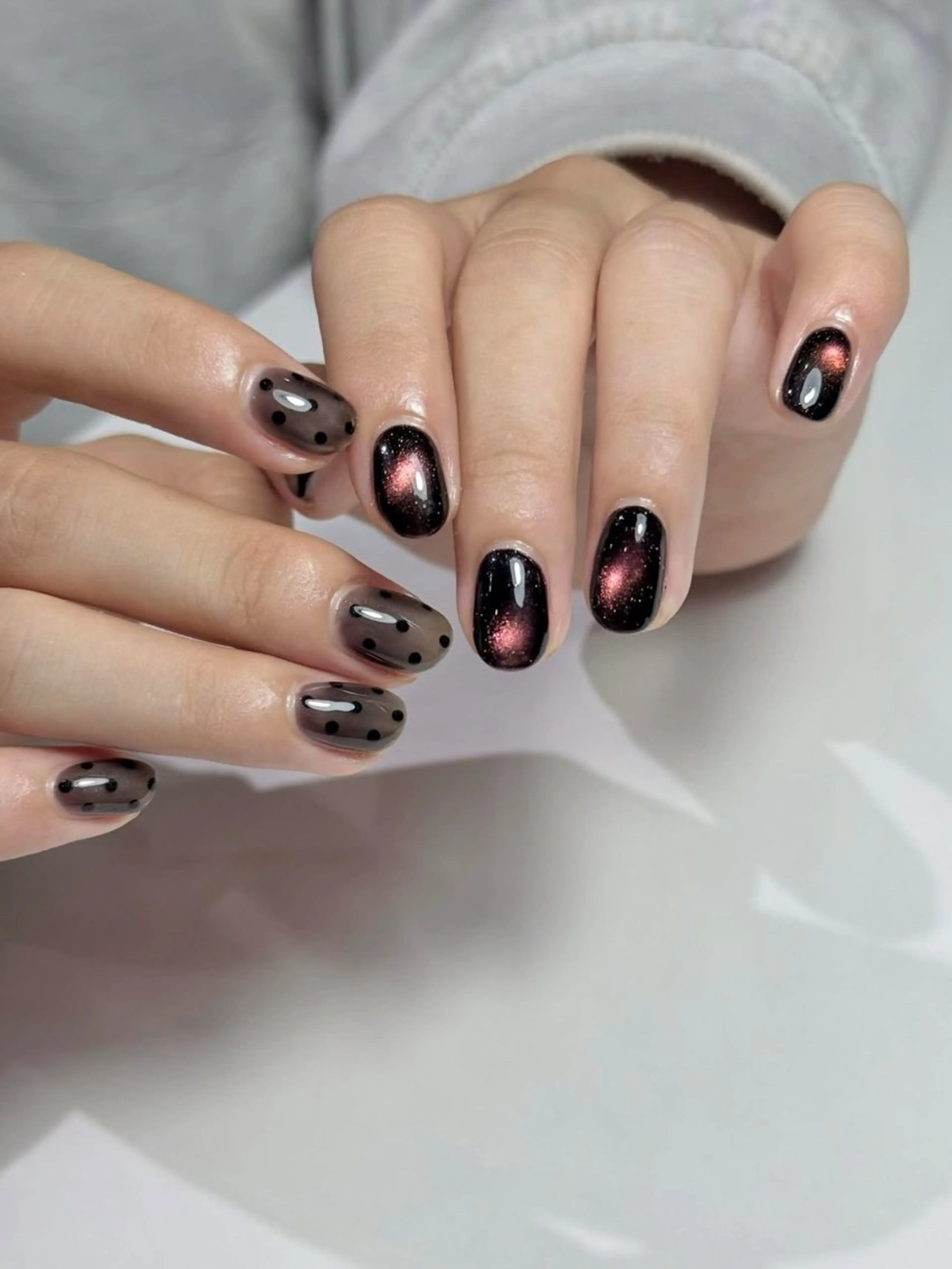 ネイル アートネイル オーロラネイル ブルー チークネイル フットネイル ハンドネイル NAILS168 新大久保店のネイルデザイン