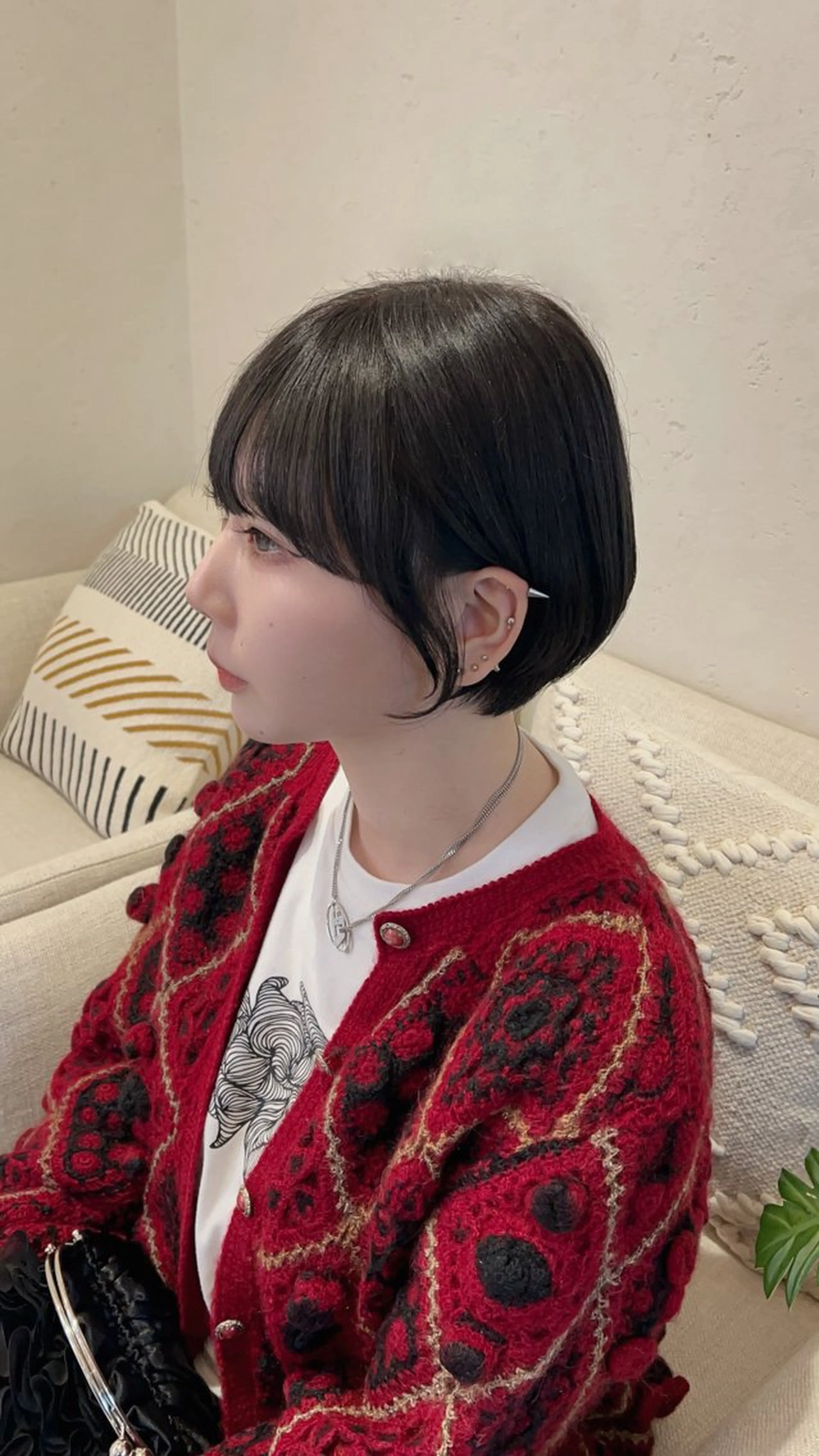 ショート カラー 顔周りカット ショートヘア カット ヘアカラー amiehairroom所属・むらたナチュラルパー マ🌀透明感カラーのヘアスタイル