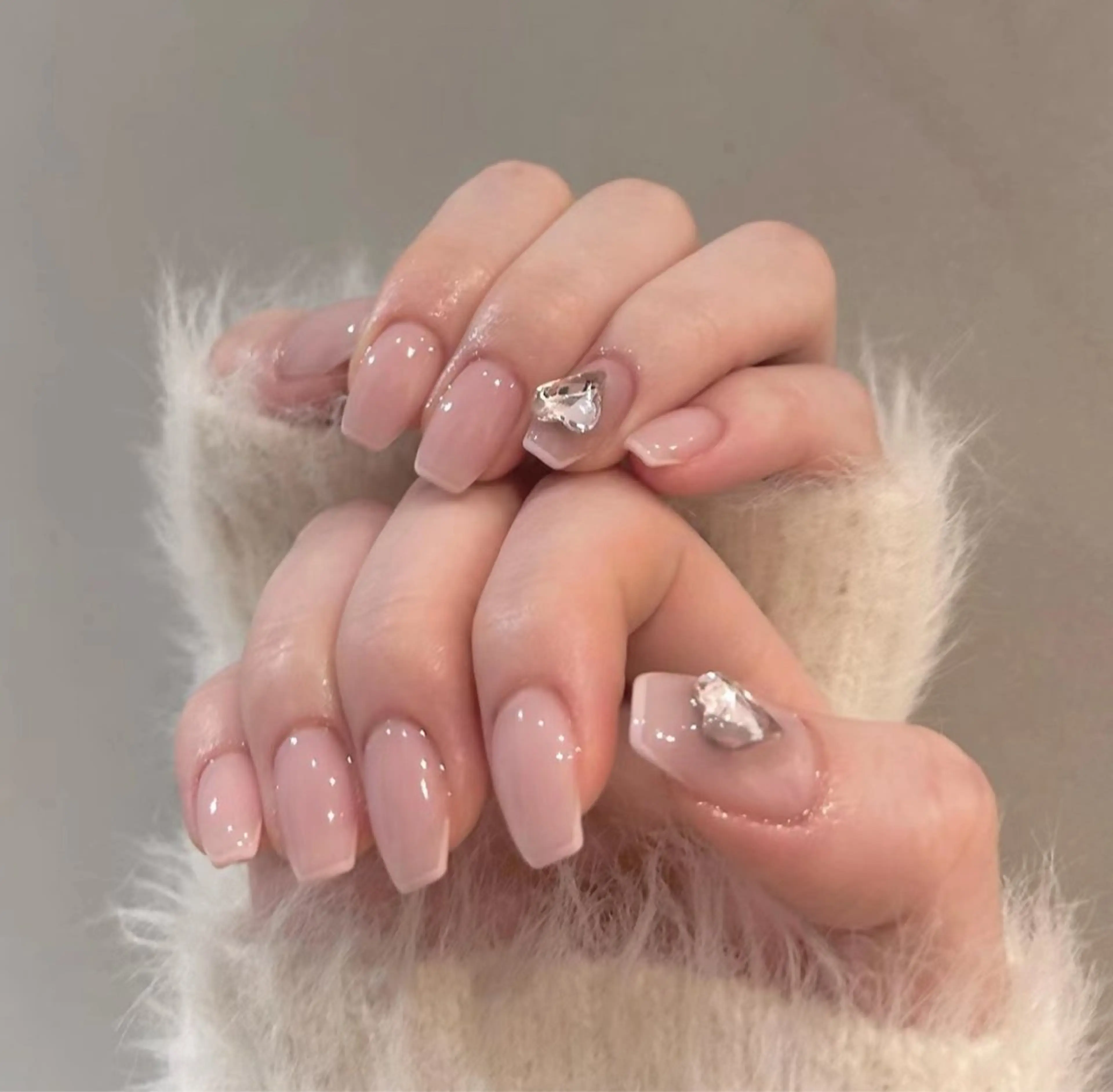 ネイル ハート ピンク ハンドネイル H&B 楊のネイルデザイン