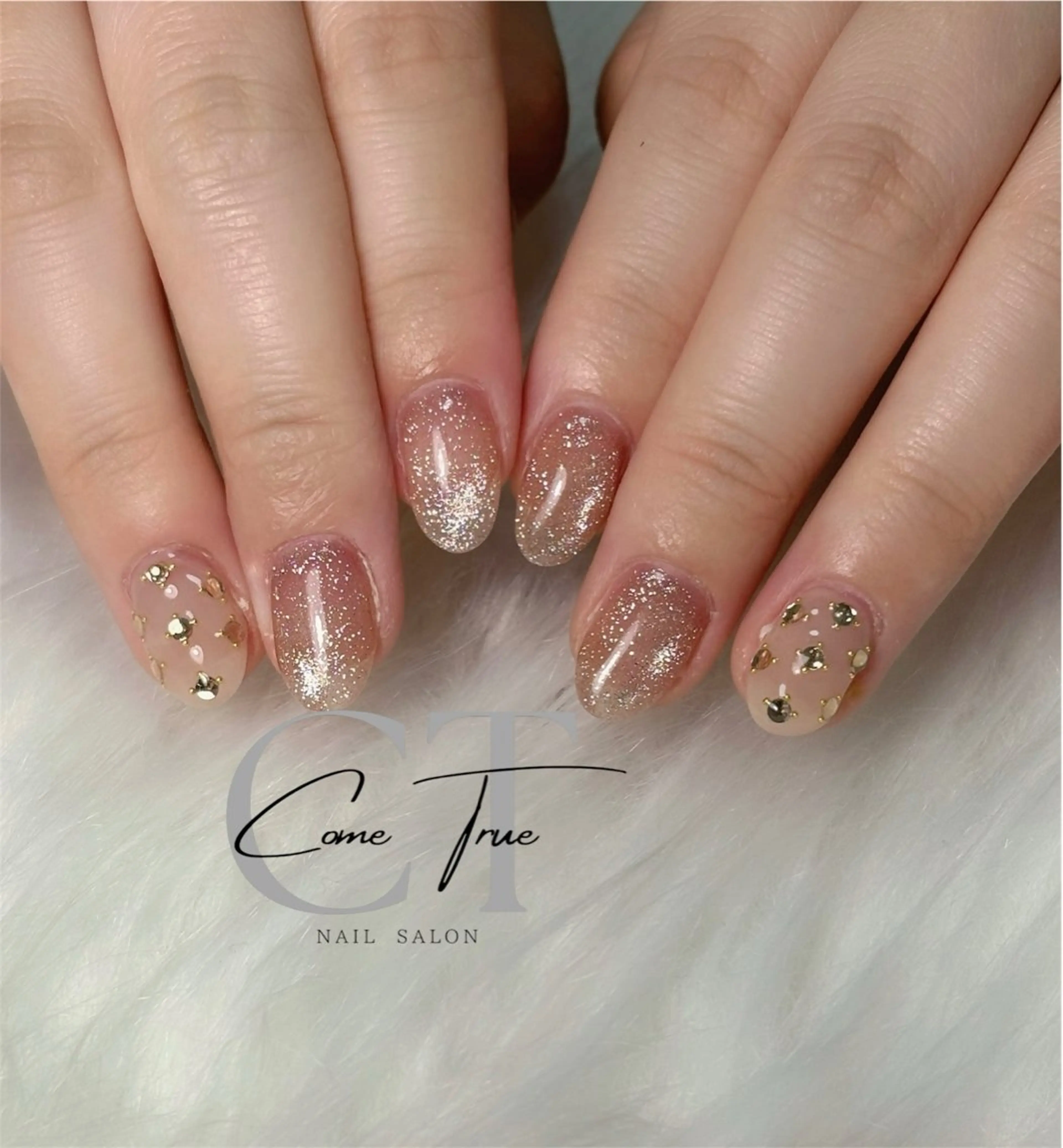 ネイル アートネイル マグネットネイル ショートネイル nail salon come trueのネイルデザイン